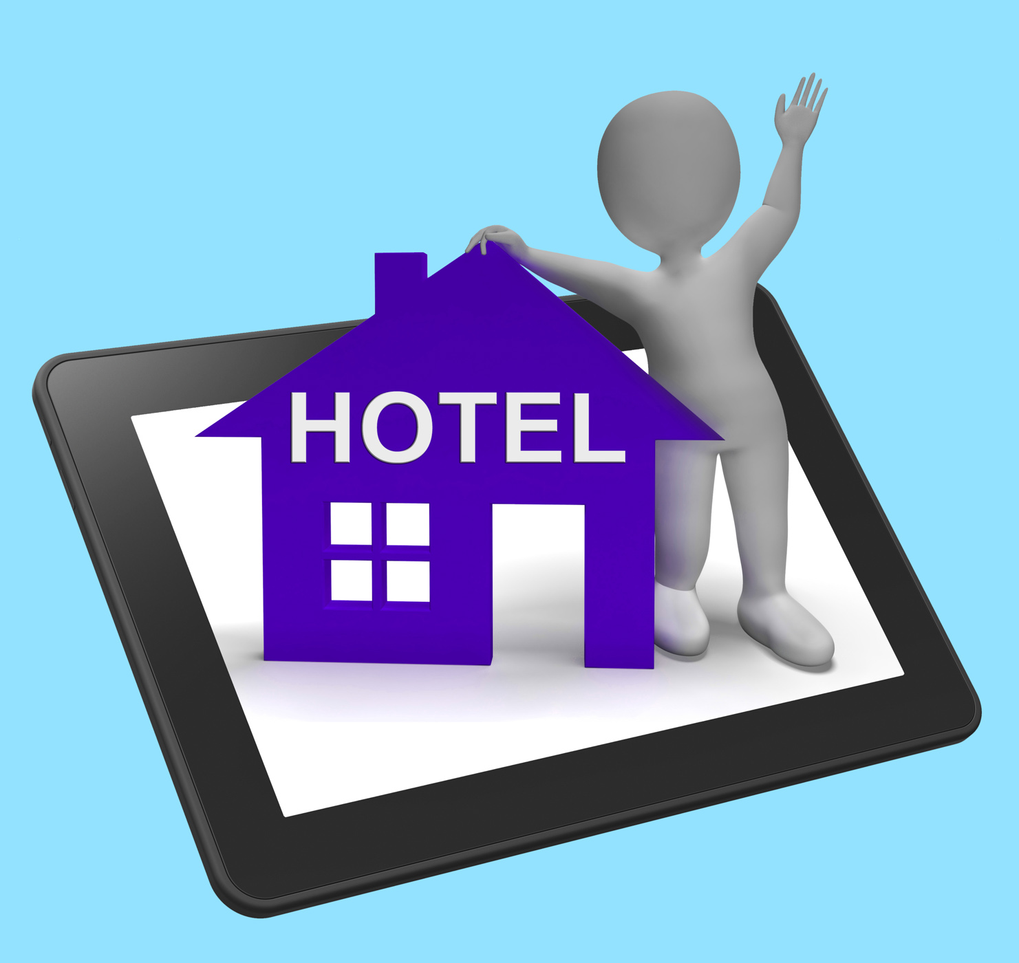 Hotel house tablet shows vacation accommodation and rooms photo