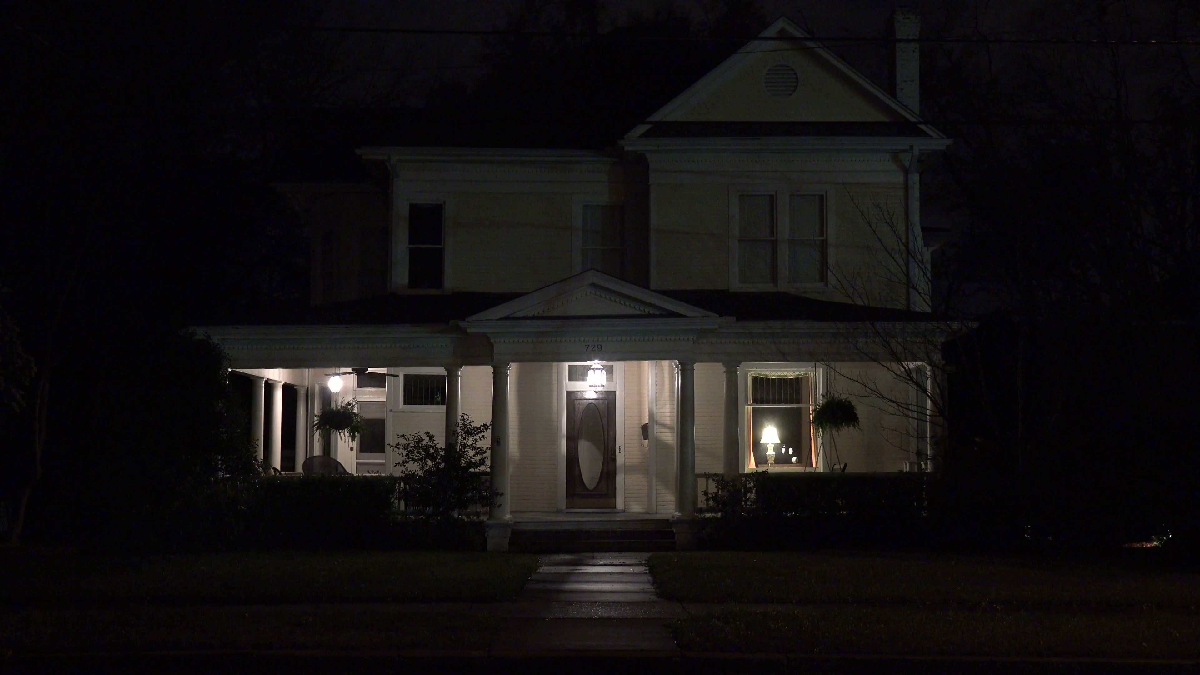 An attractive old American house at night. Stock Video Footage ...