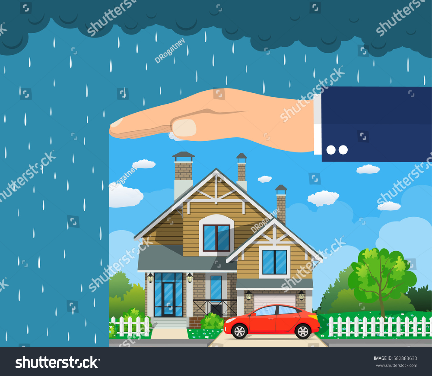 Home Insurance Concept Hands Protecting House Stock Photo (Photo ...