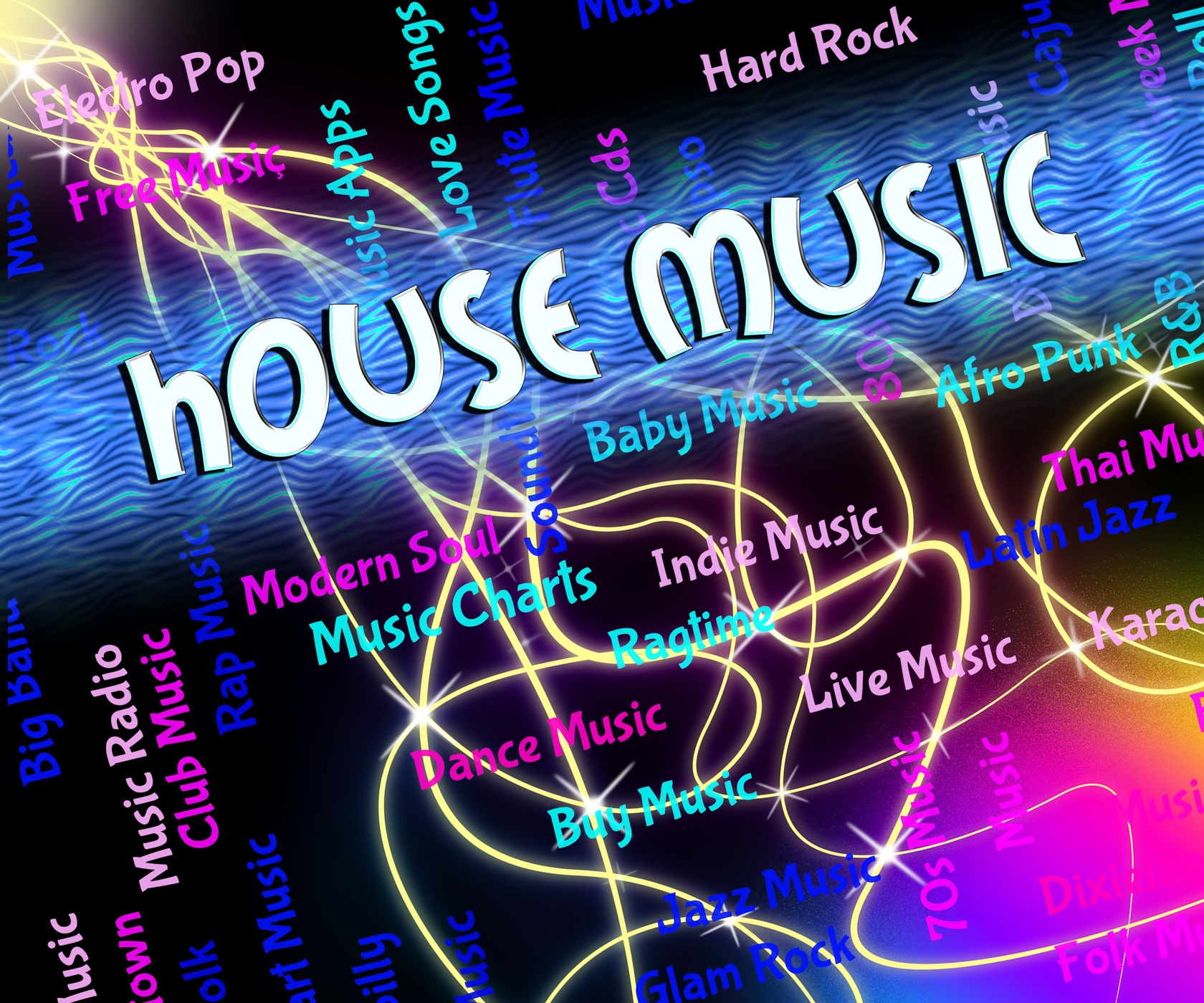 House music represents sound tracks and acoustic photo