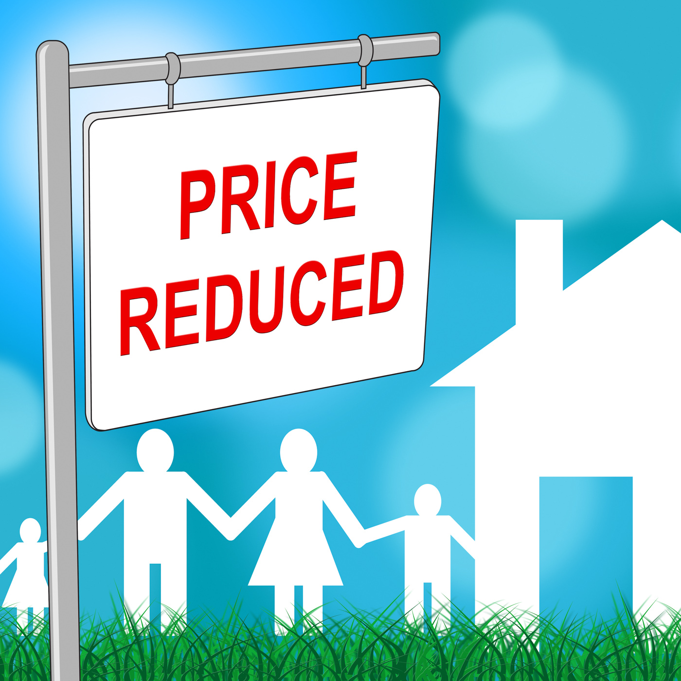 House price reduced indicates clearance homes and bargain photo