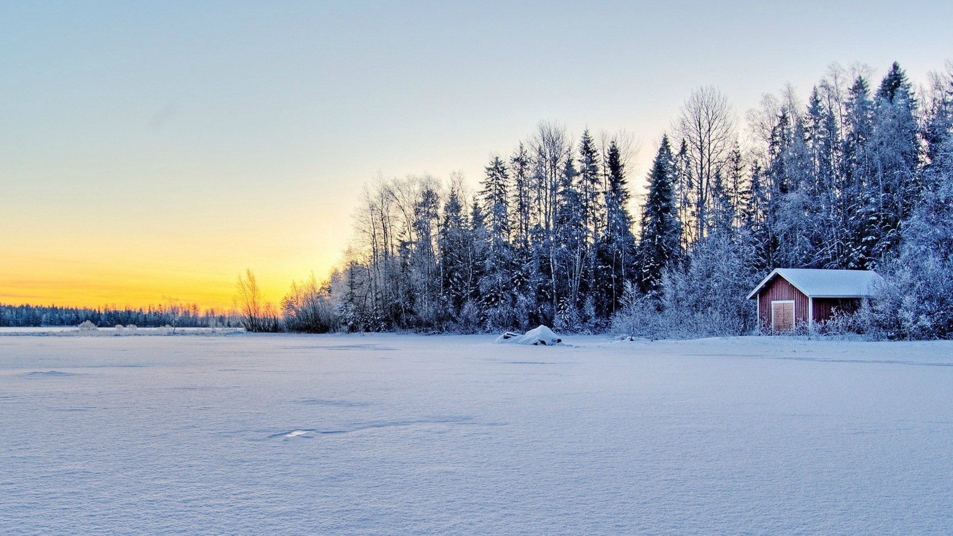 Full HD Wallpaper snow house lake forest, Desktop Backgrounds HD 1080p