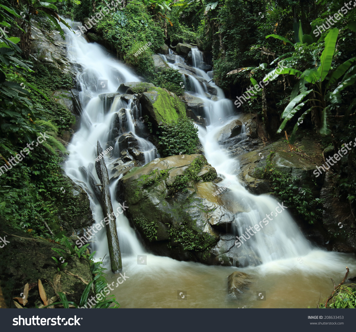 Huay Kaew Waterfall Paradise Waterfall Tropical Stock Photo ...
