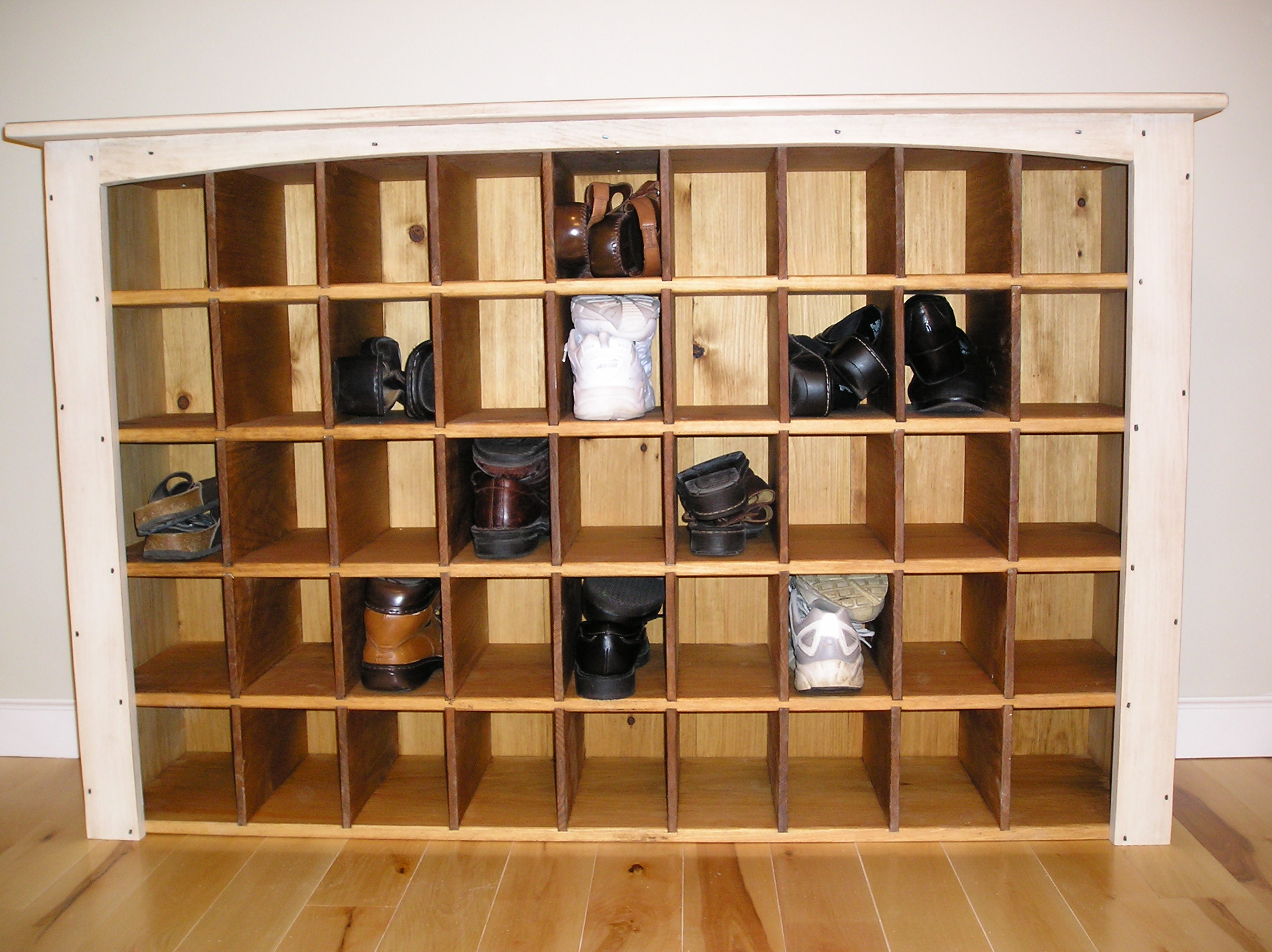 Shoe Rack: Large Black Wooden Open Garage Shoe Storage Idea ...