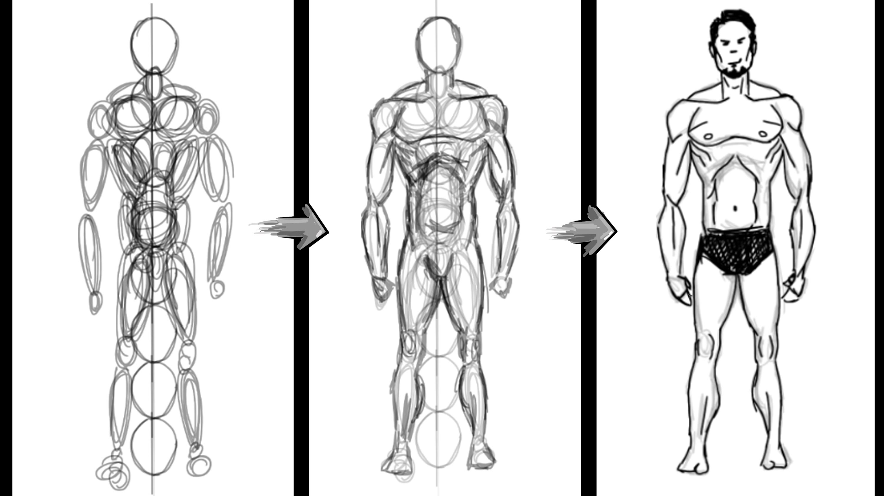 How to draw a basic Human Figure Using Circles Only - Photoshop ...