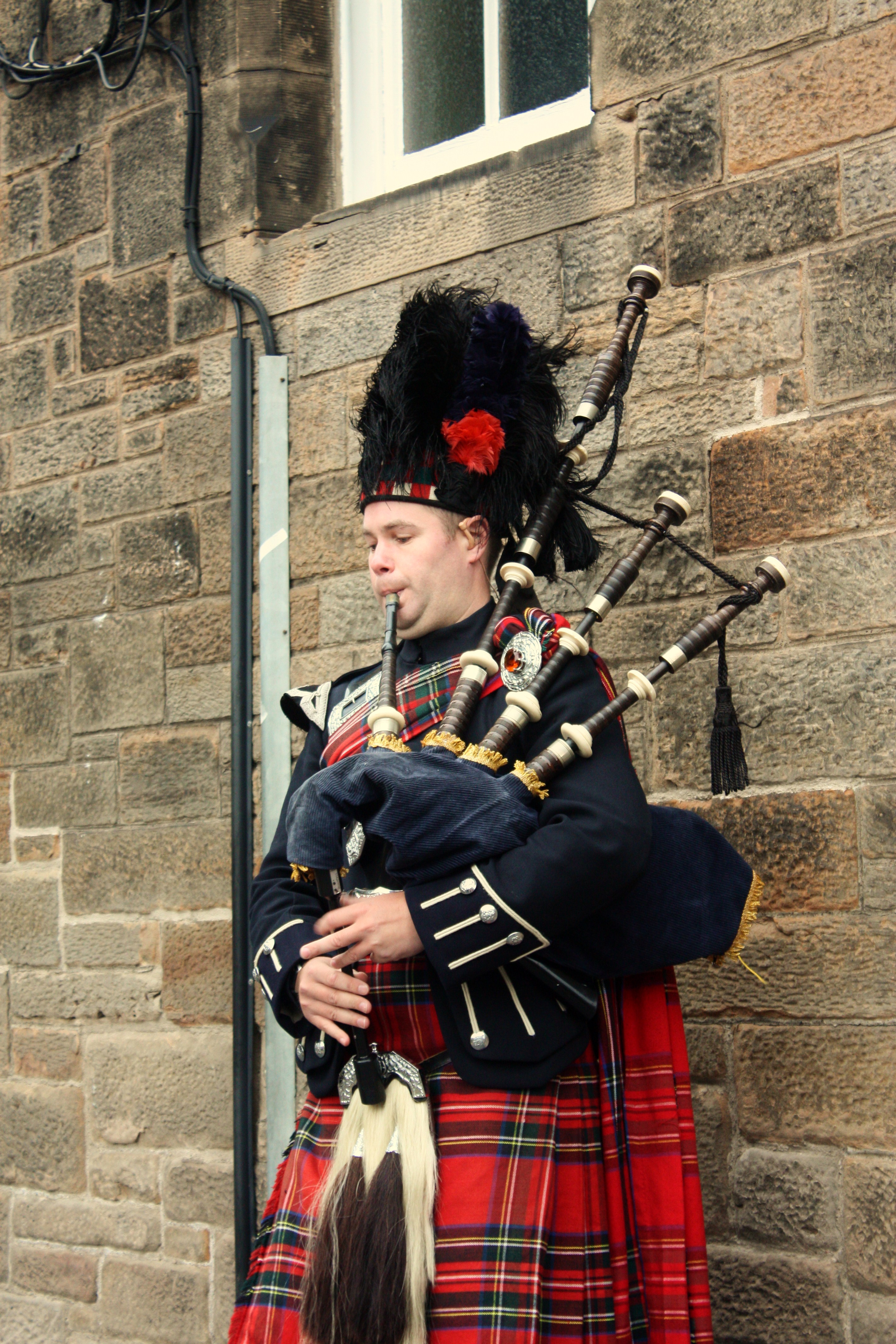 Human with bagpipes photo