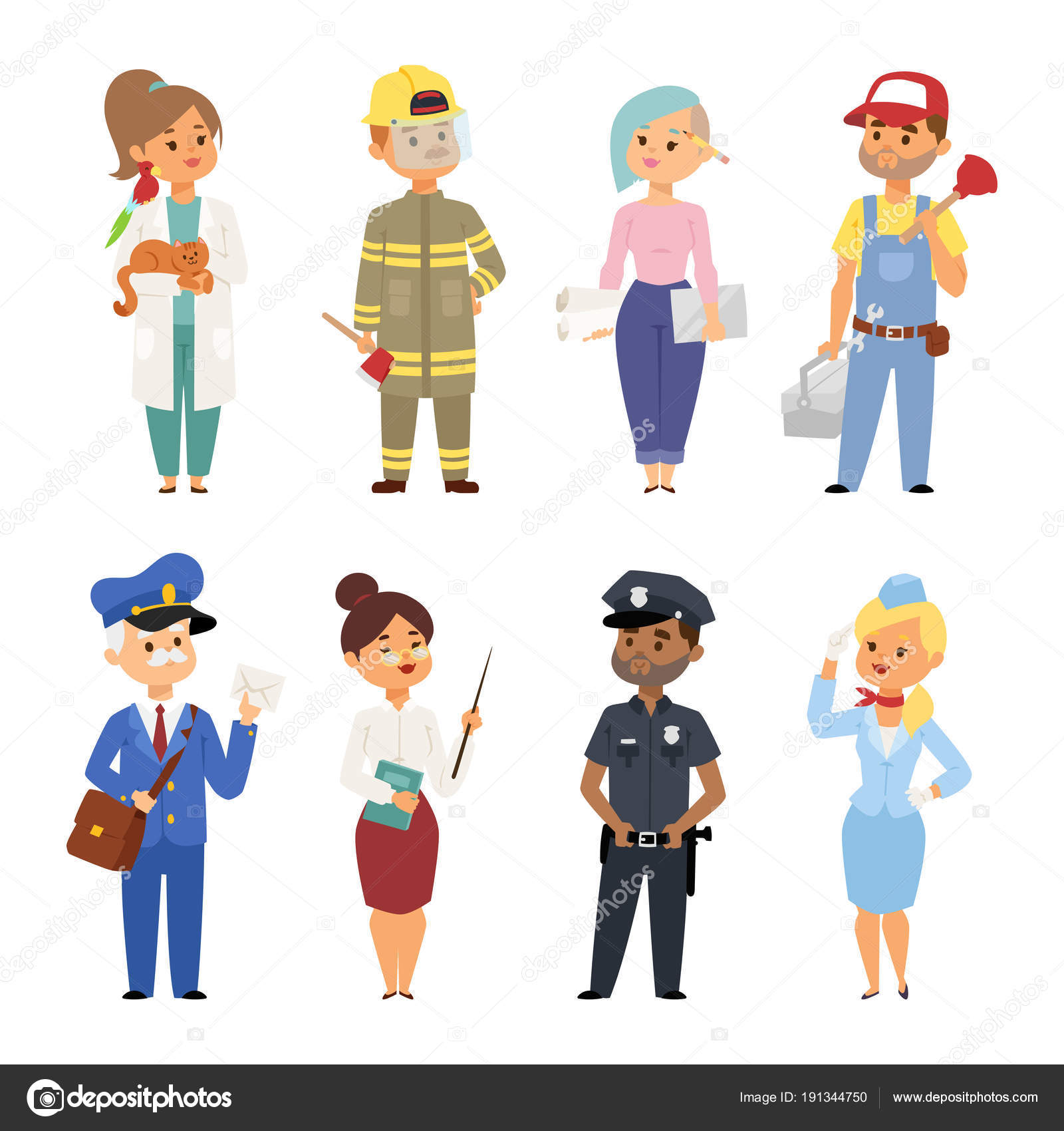 People different professions vector illustration. Success teamwork ...