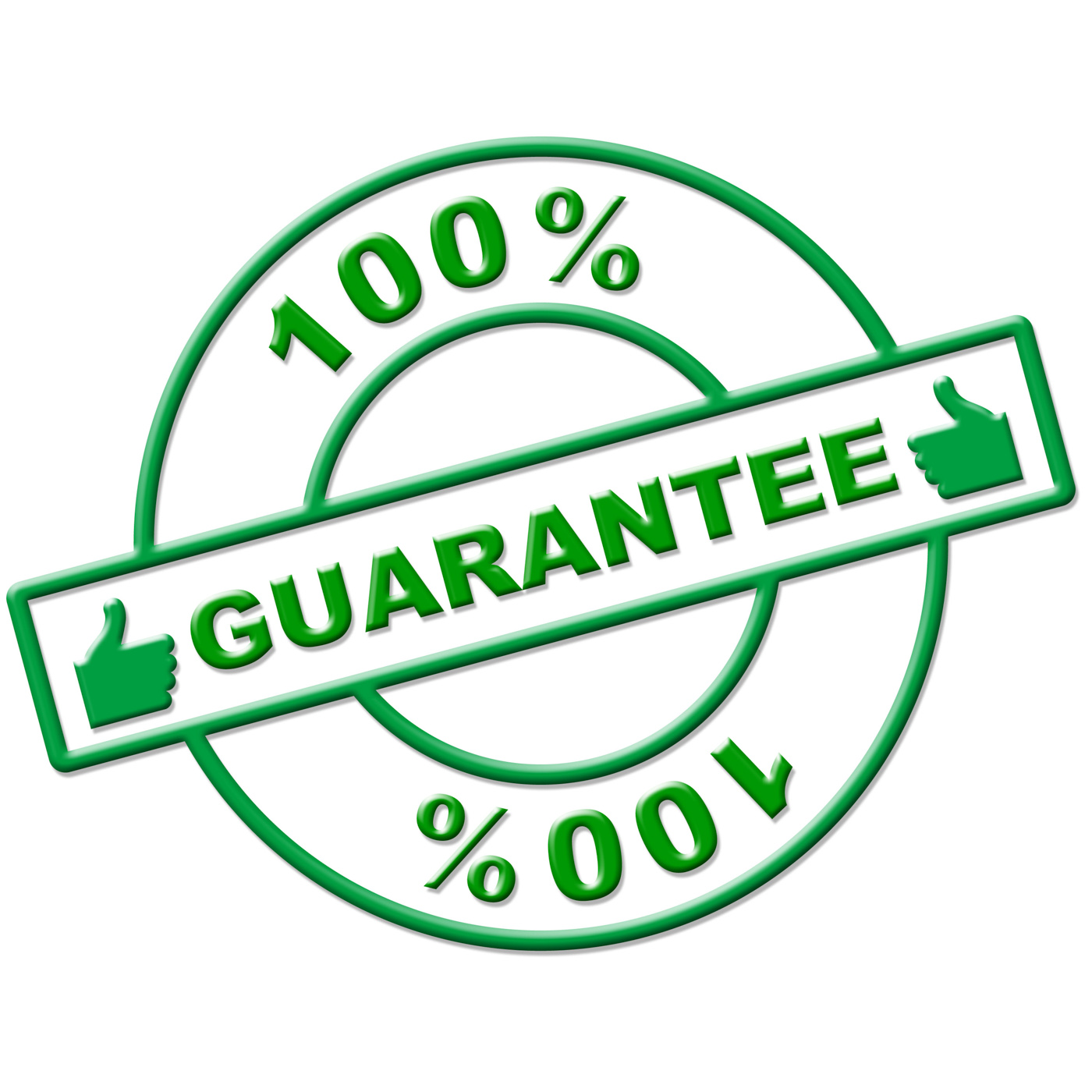 Hundred percent guarantee represents completely promise and ensure photo