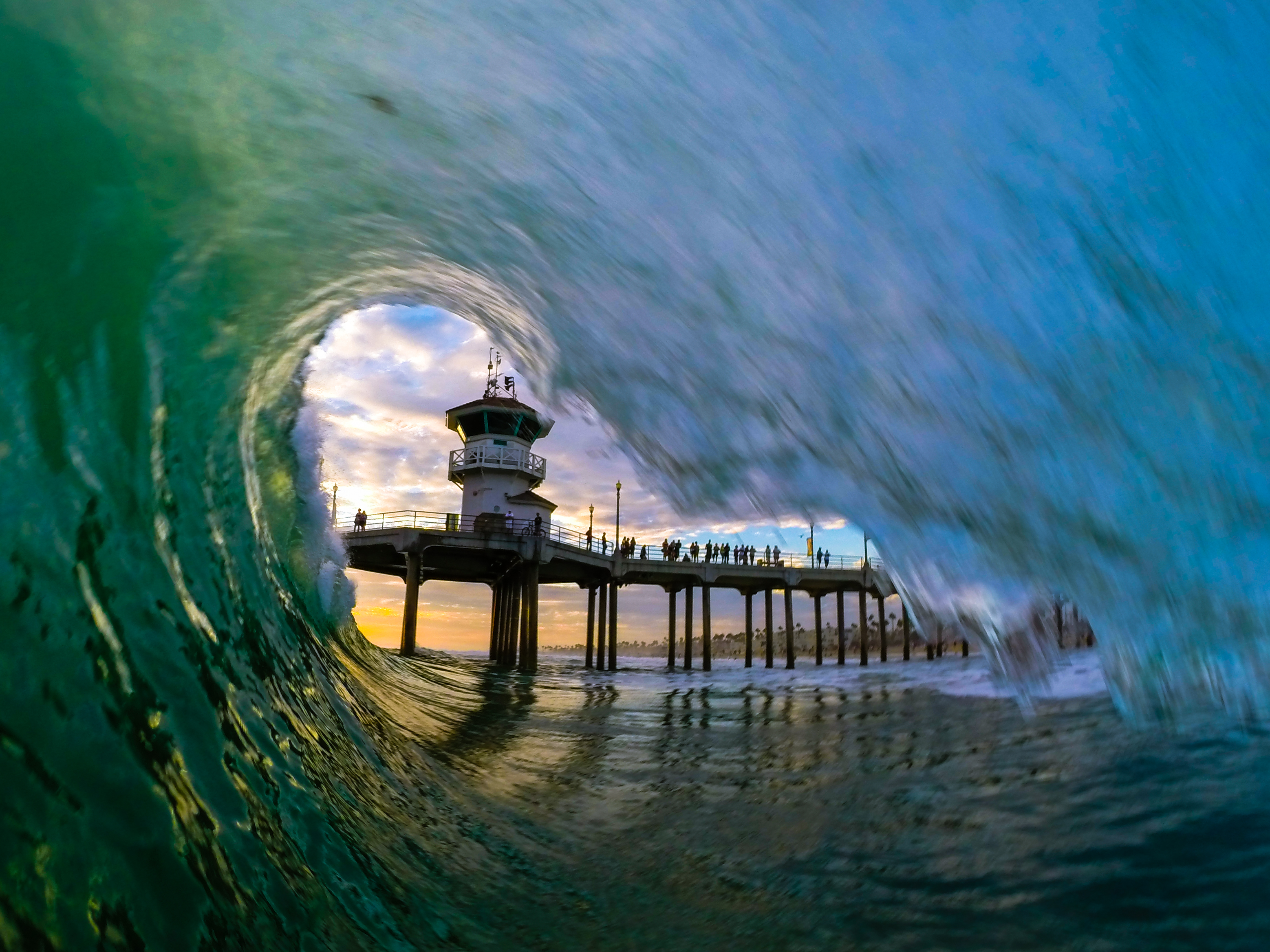 Huntington Beach Pier Wave by FotoMerlin - Surf City Family