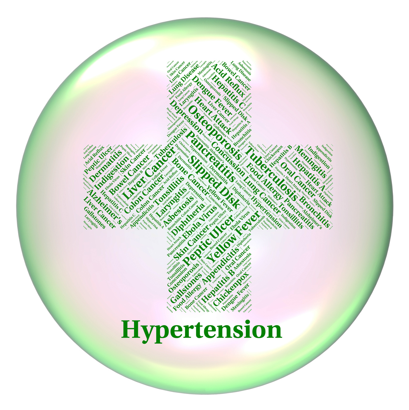 Hypertension illness means high blood pressure and ailments photo