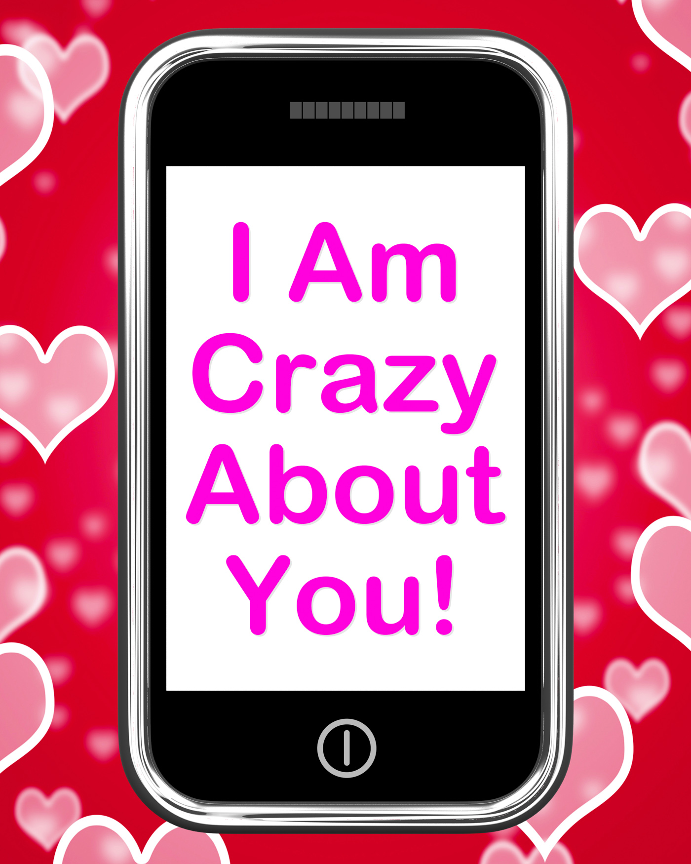 I am crazy about you on phone means love photo