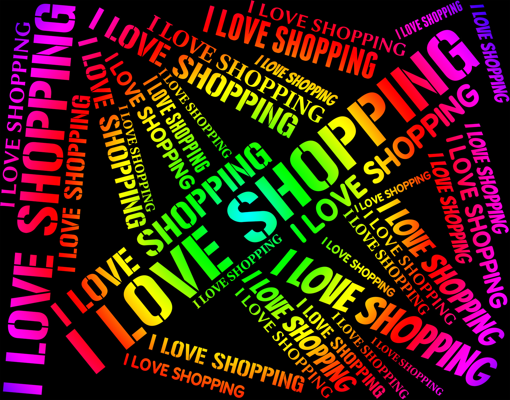 I love shopping represents commercial activity and affection photo