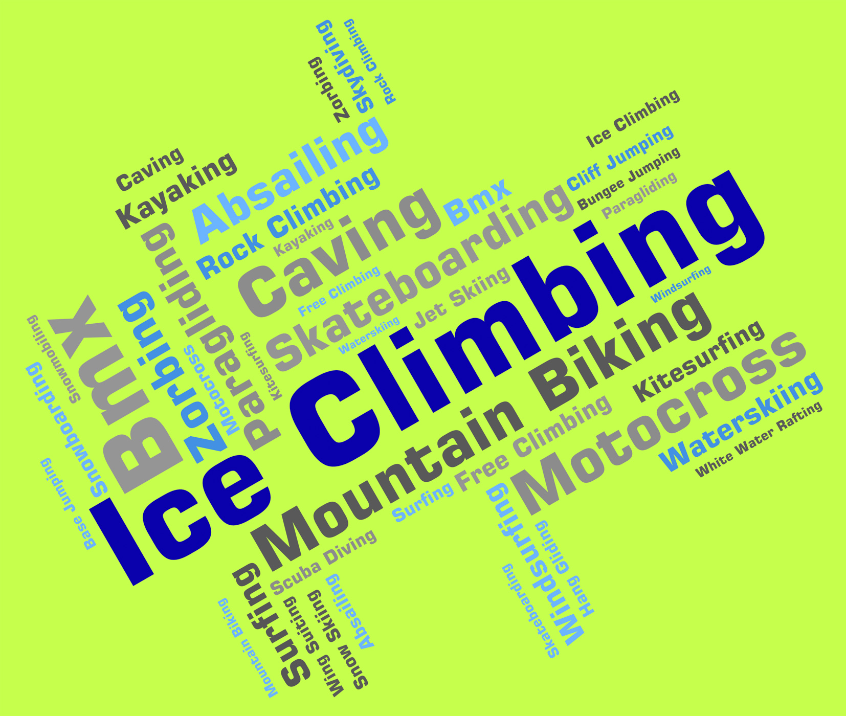 Ice climbing means climber ice-climber and words photo