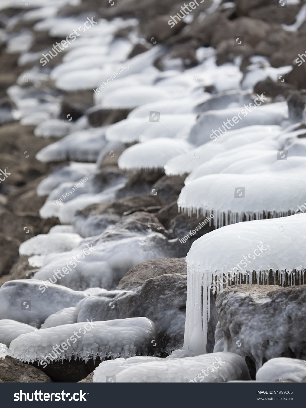 Ice Covered Rocks Stock Photo (Royalty Free) 94999066 - Shutterstock