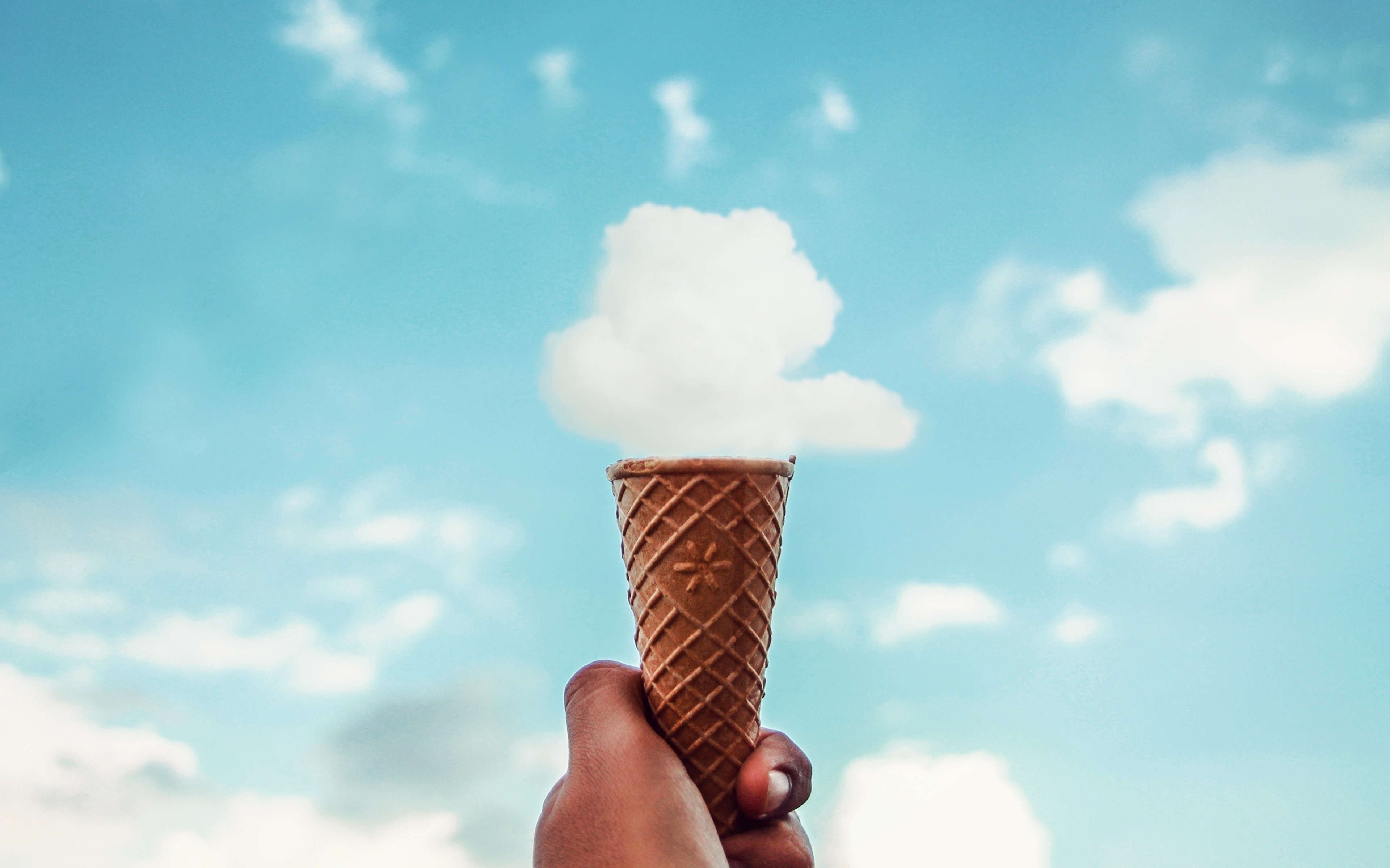 Photos Ice cream Sky Food Clouds 3840x2400