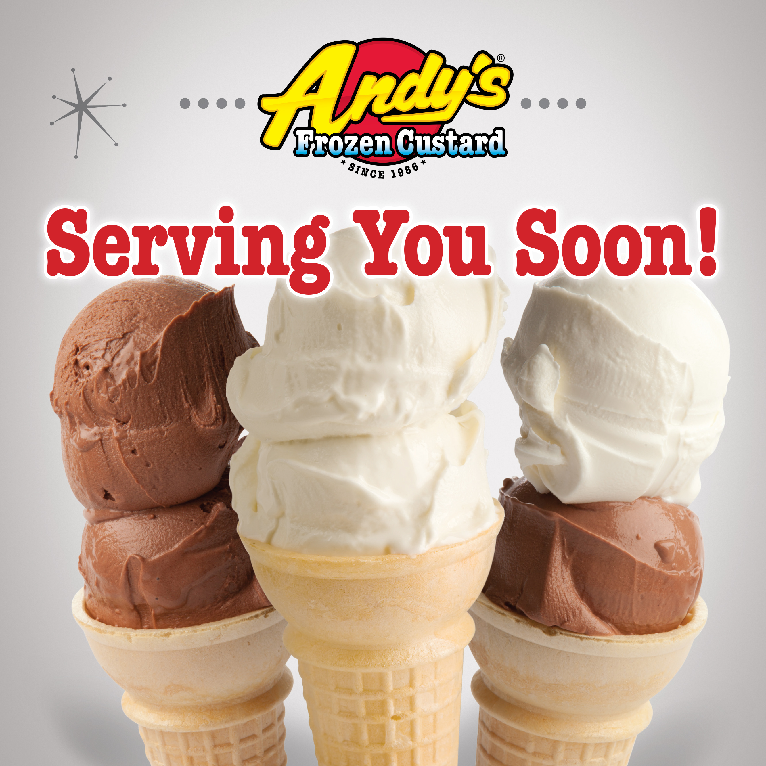 Coming Soon / Open Now — Andy's Frozen Custard | Ice Cream