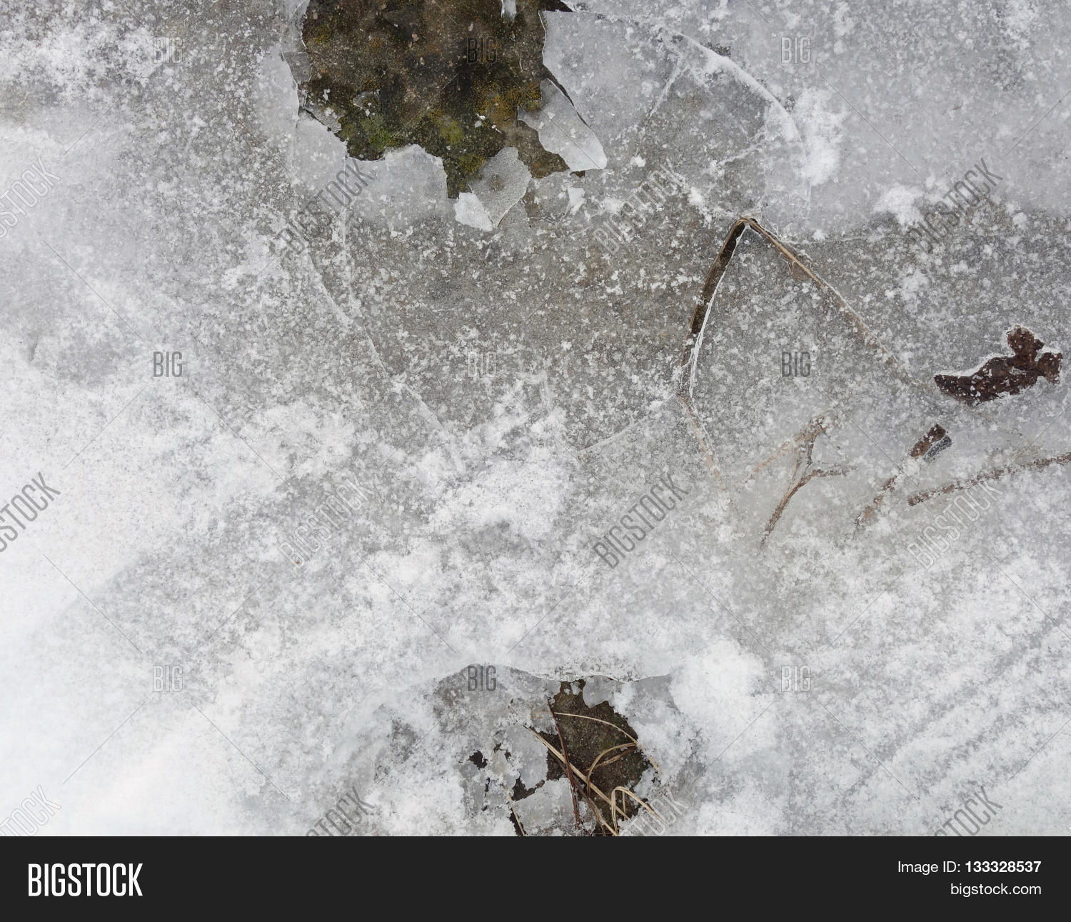 Frozen Ground Ice Texture Cracks Image & Photo | Bigstock