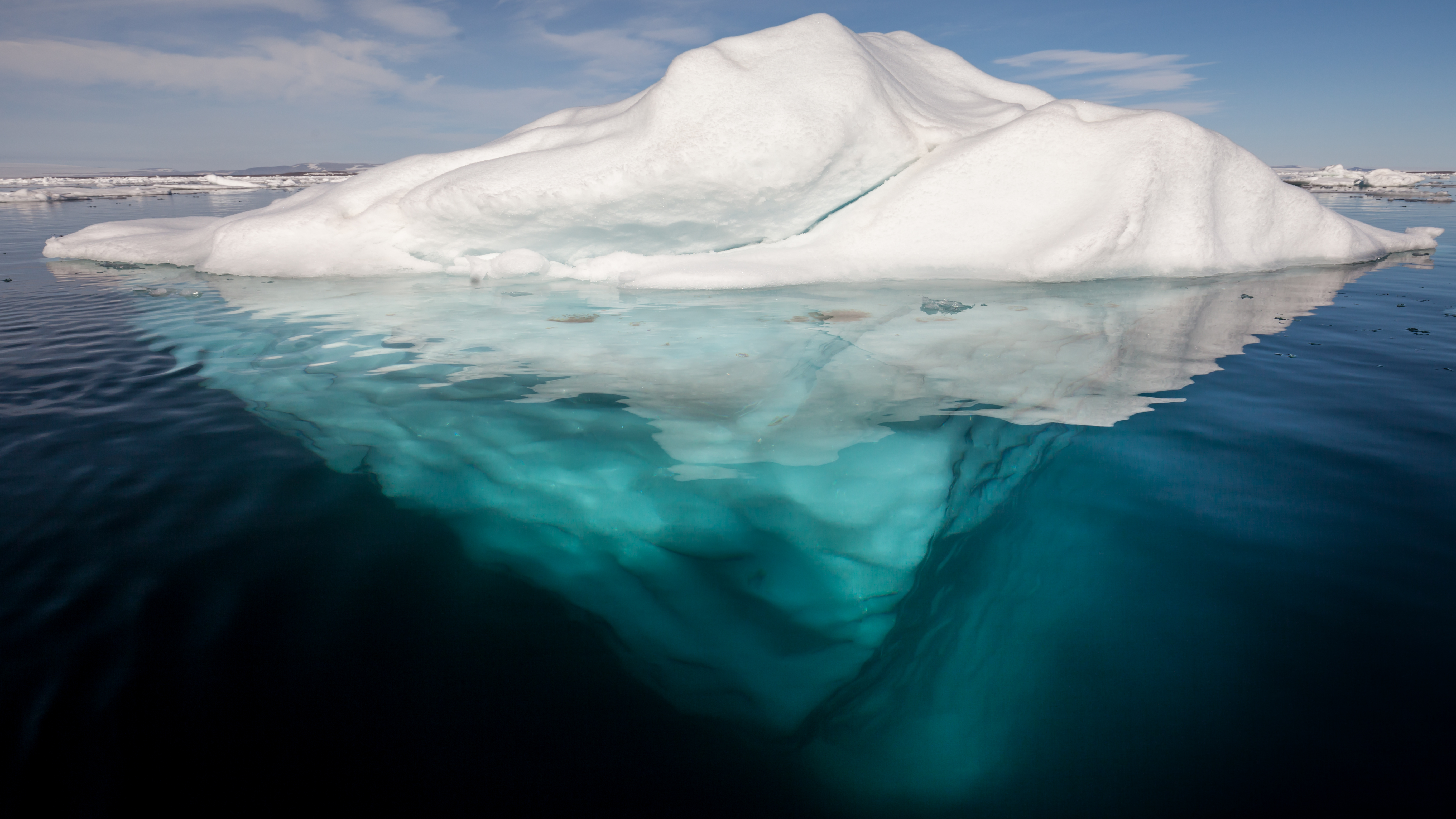 File:Iceberg in the Arctic with its underside exposed, brightened ...