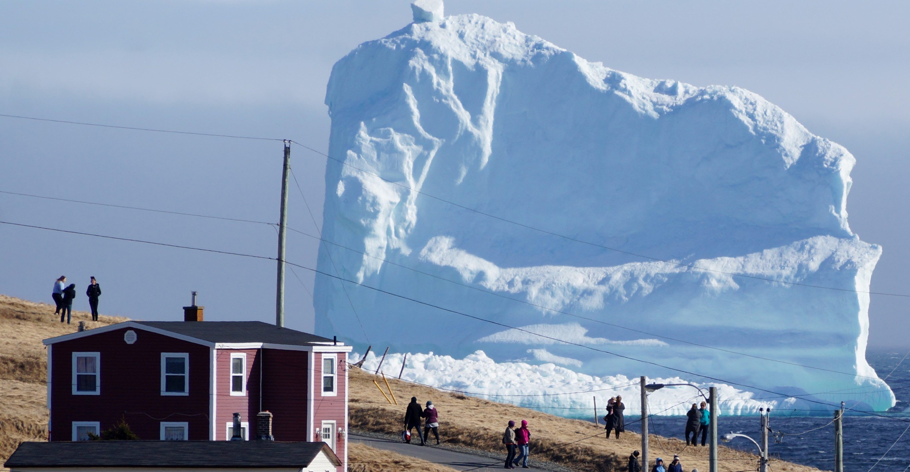 A massive iceberg photobombed Ferryland, Newfoundland, a small ...