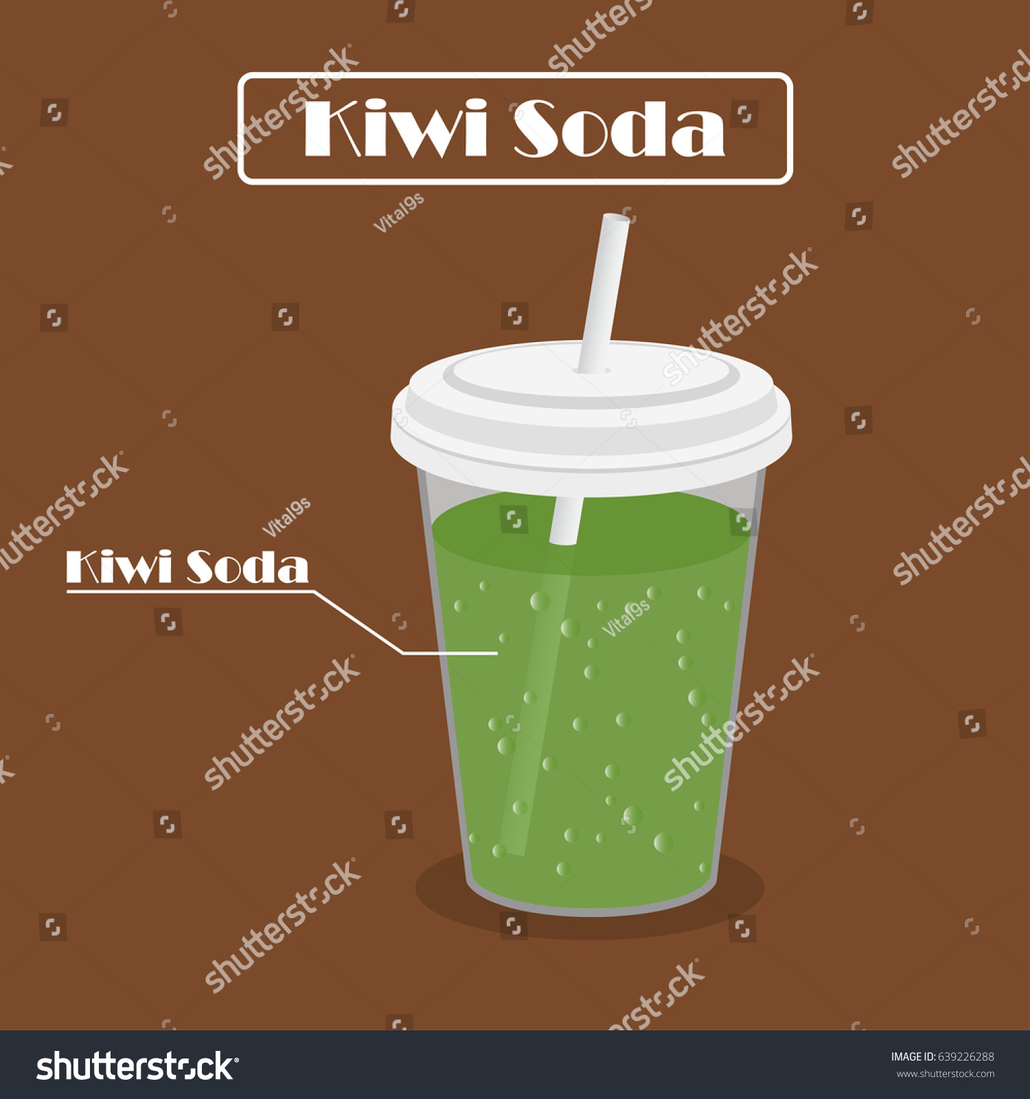Kiwi Soda Cup Stock Illustration 639226288 - Shutterstock