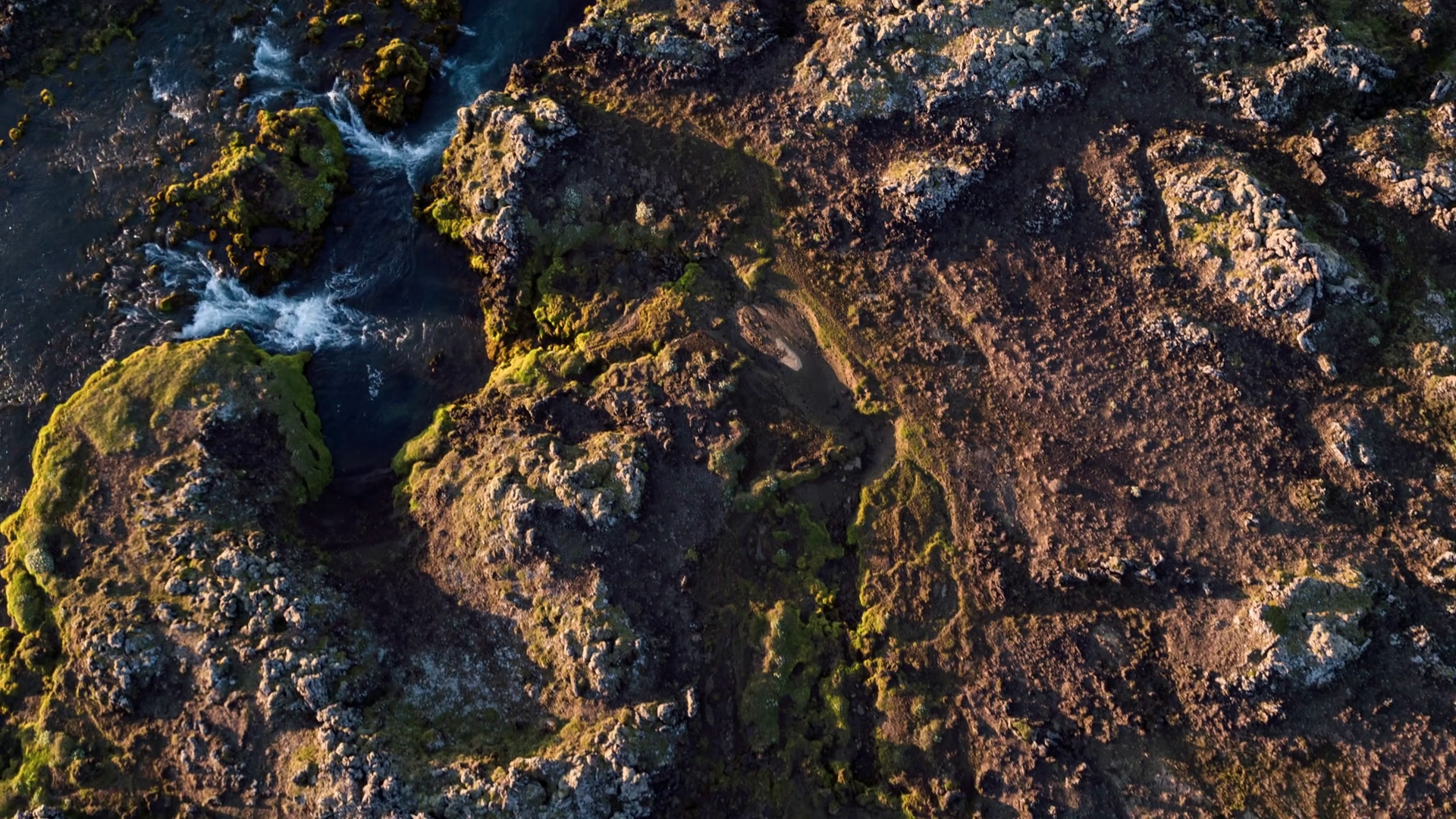Epic Aerial Flight Over Rock Formations In Iceland Volcanic Land ...