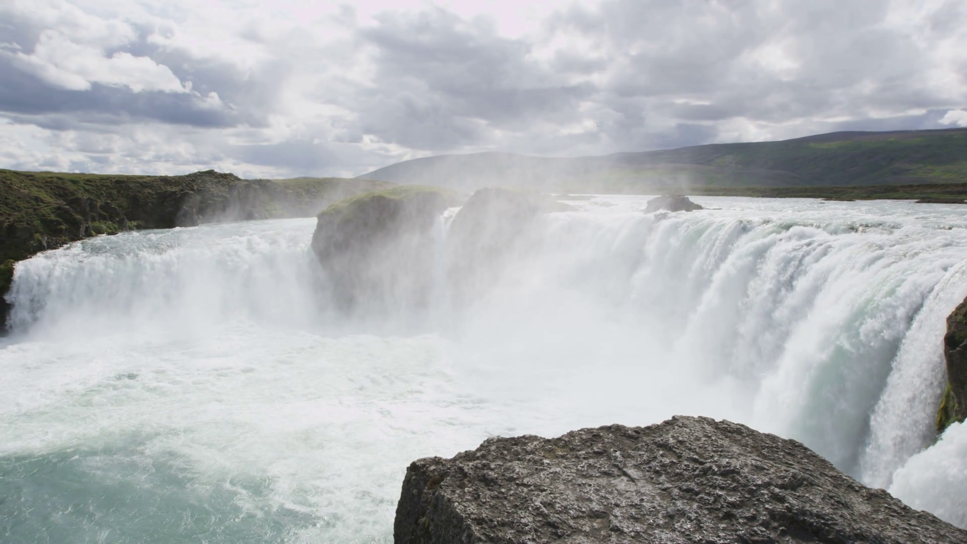 Iceland scenic view of Godafoss waterfall. It is one of the famous ...