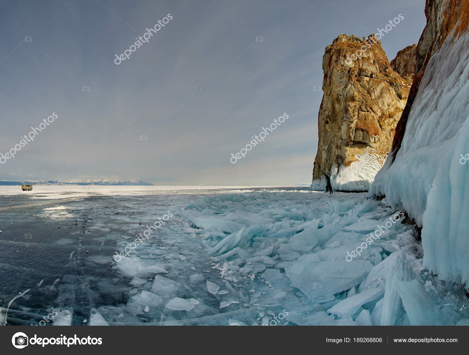 Russia Fancy Icy Rocks Lake Baikal — Stock Photo © kaikups #189268806