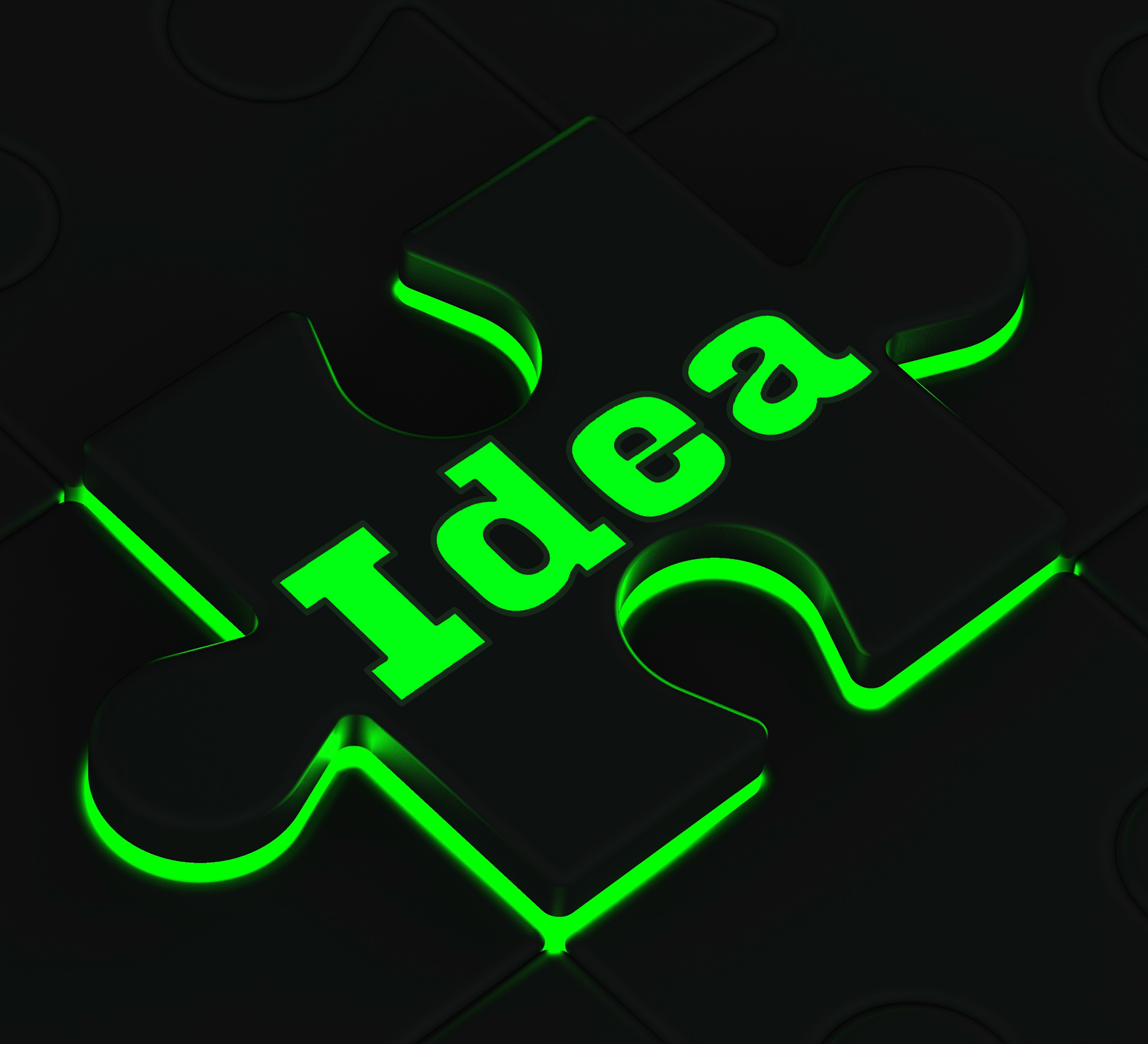 Idea puzzle showing innovation and inventions photo