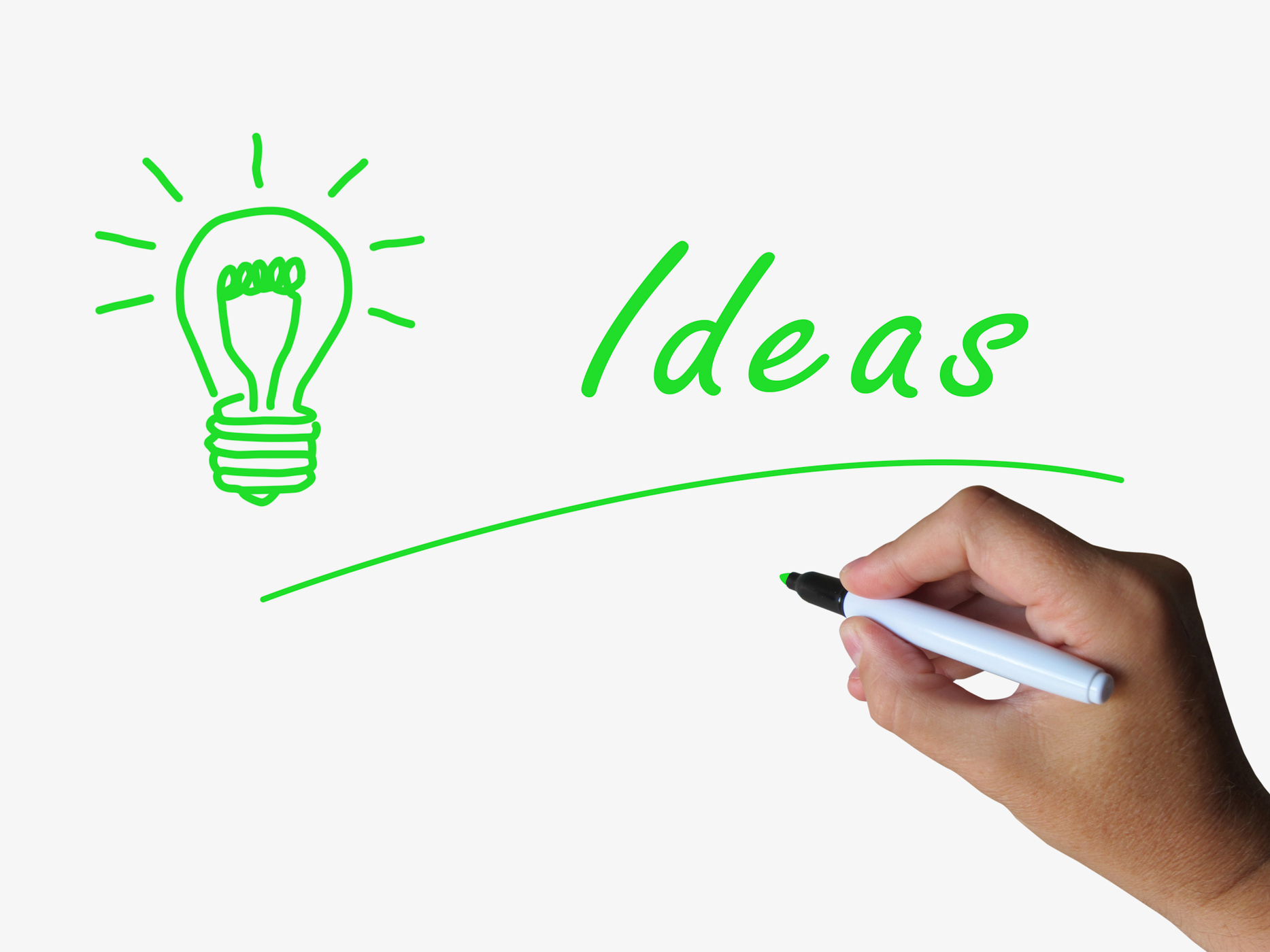 Ideas and lightbulb indicate bright idea and concepts photo