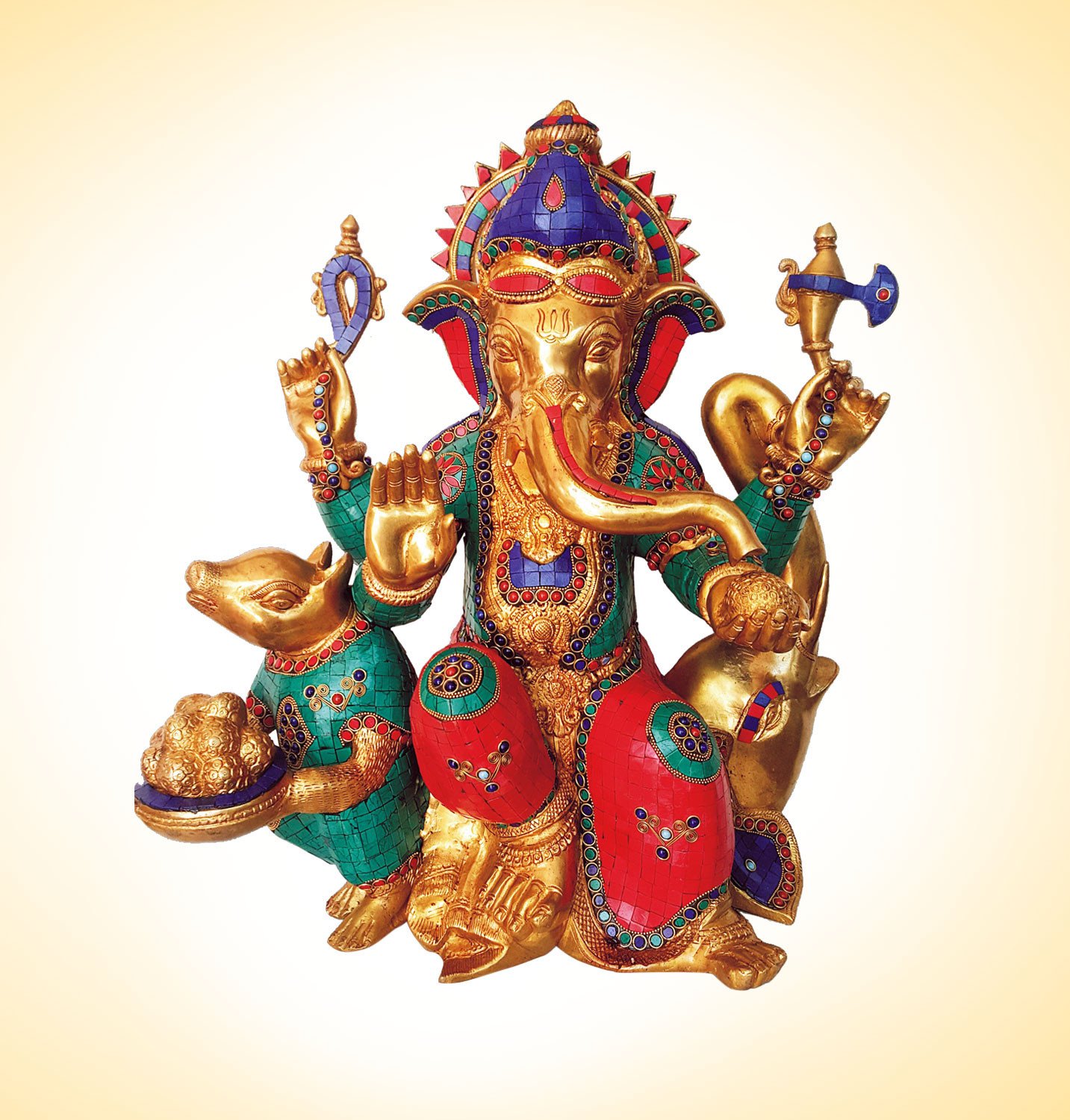 Lord Ganesha with Mouse Idol - DevotionalStore