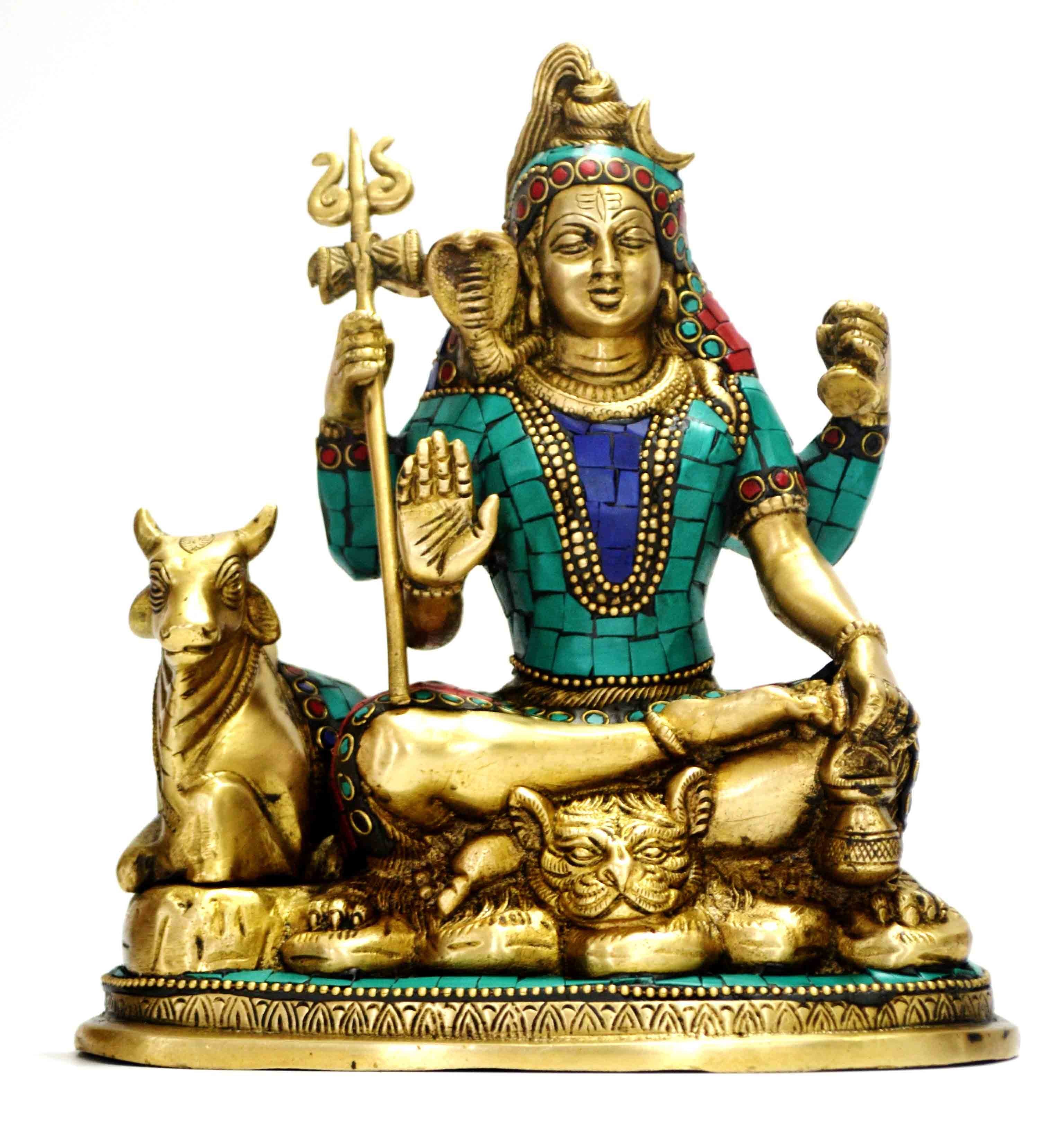 God Shiva Nataraja Statue Turquoise Brass| Shiva statues | CraftVatika