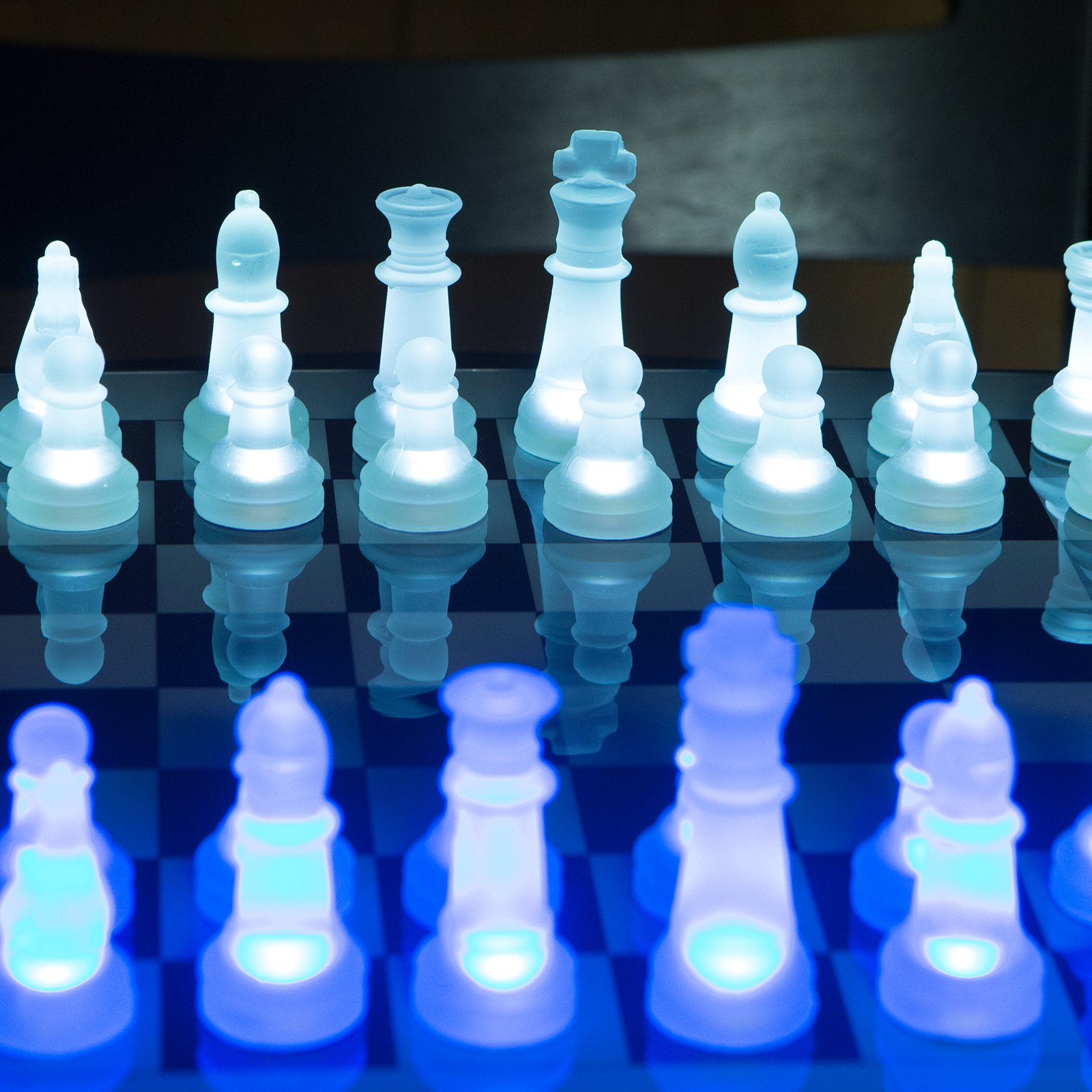 Illuminated chess horse photo