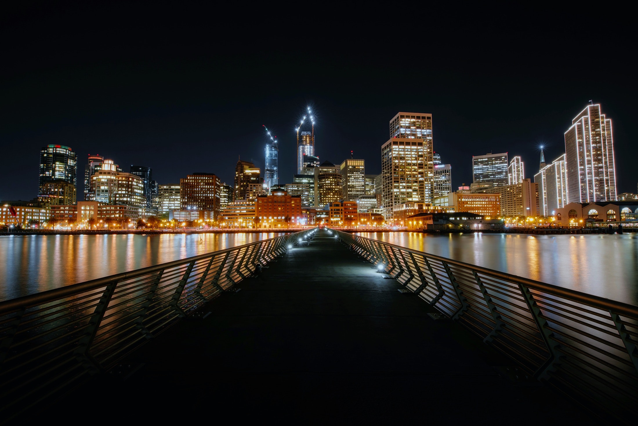 Illuminated Cityscape of Jersey City at Night · Free Stock Photo