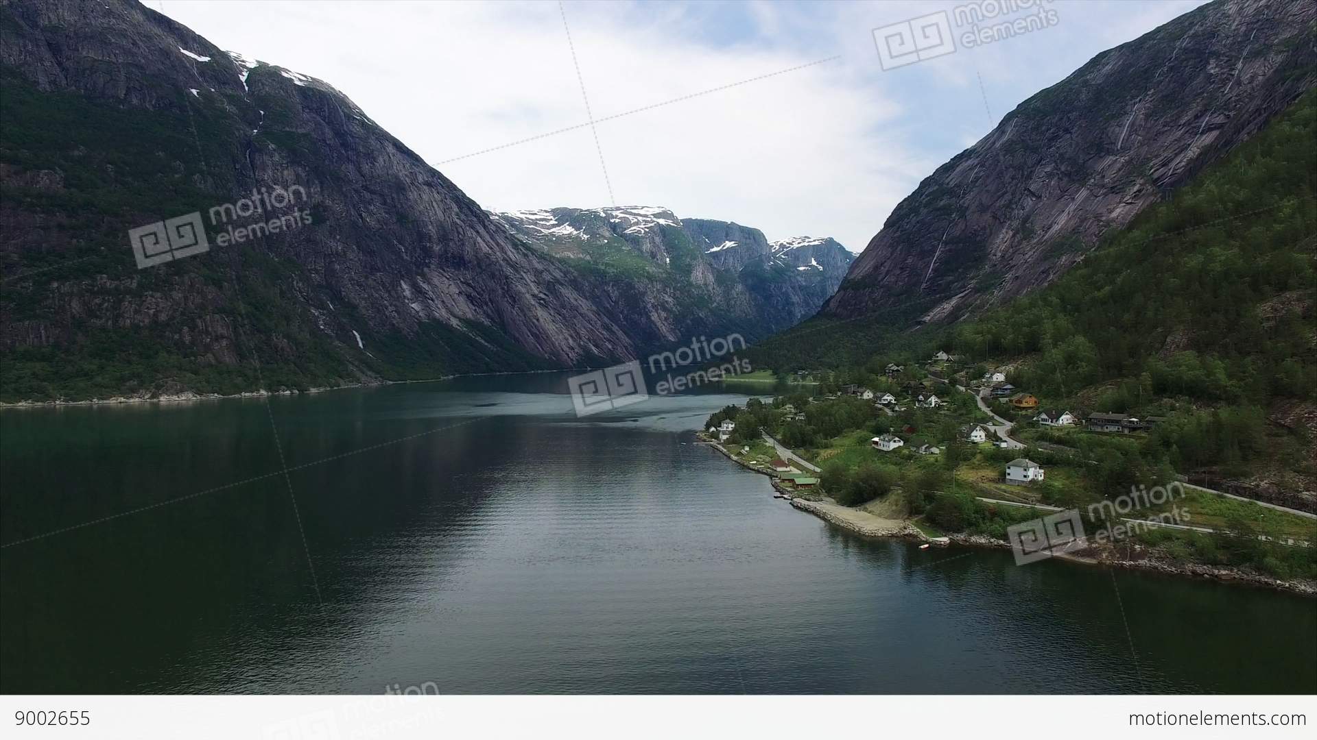 Scenic Flight Above Hardanger Fjord In Norway, Aerial Footage Stock ...
