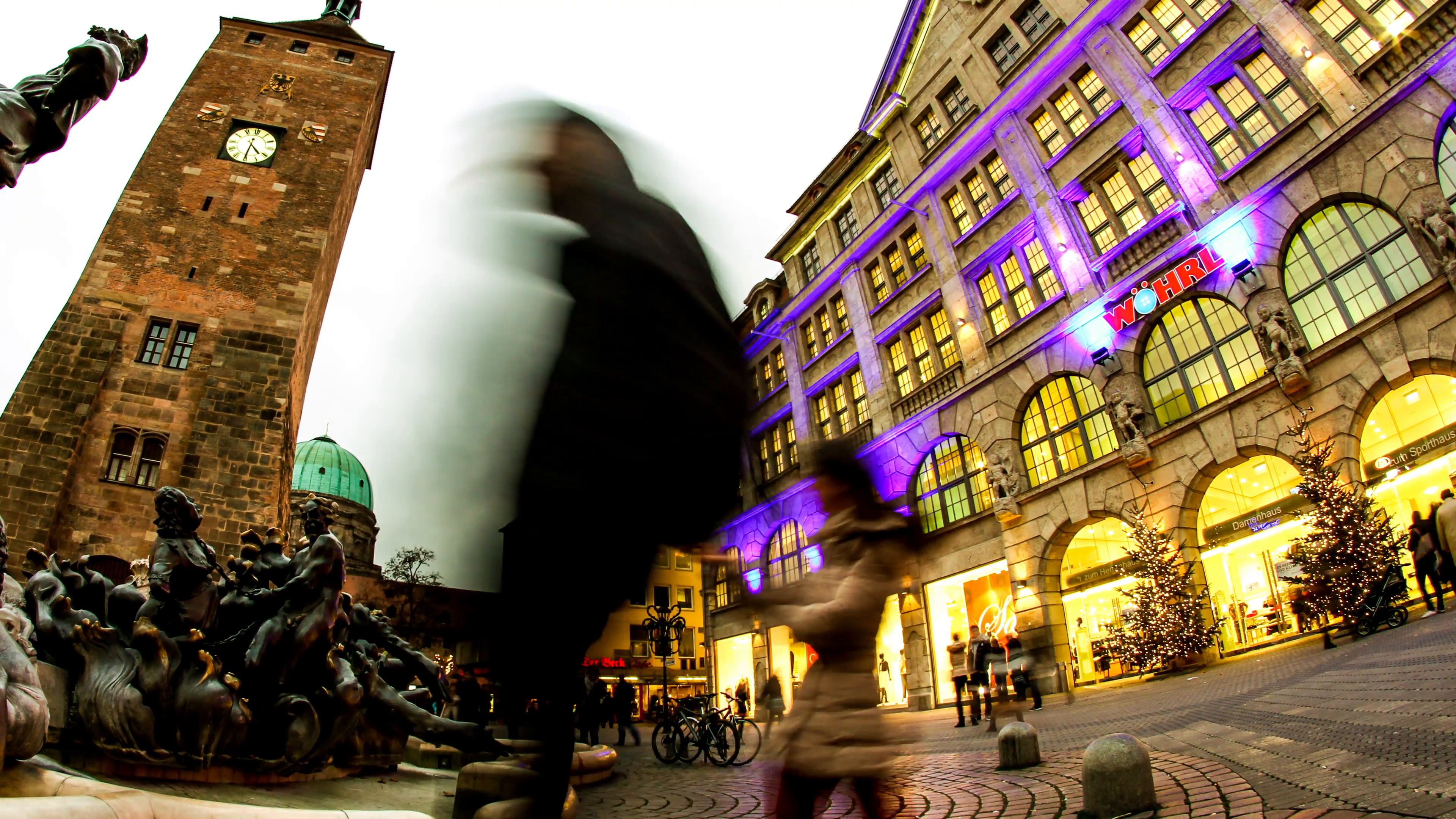 Shopping street in Nuremberg Stock Video Footage - Videoblocks