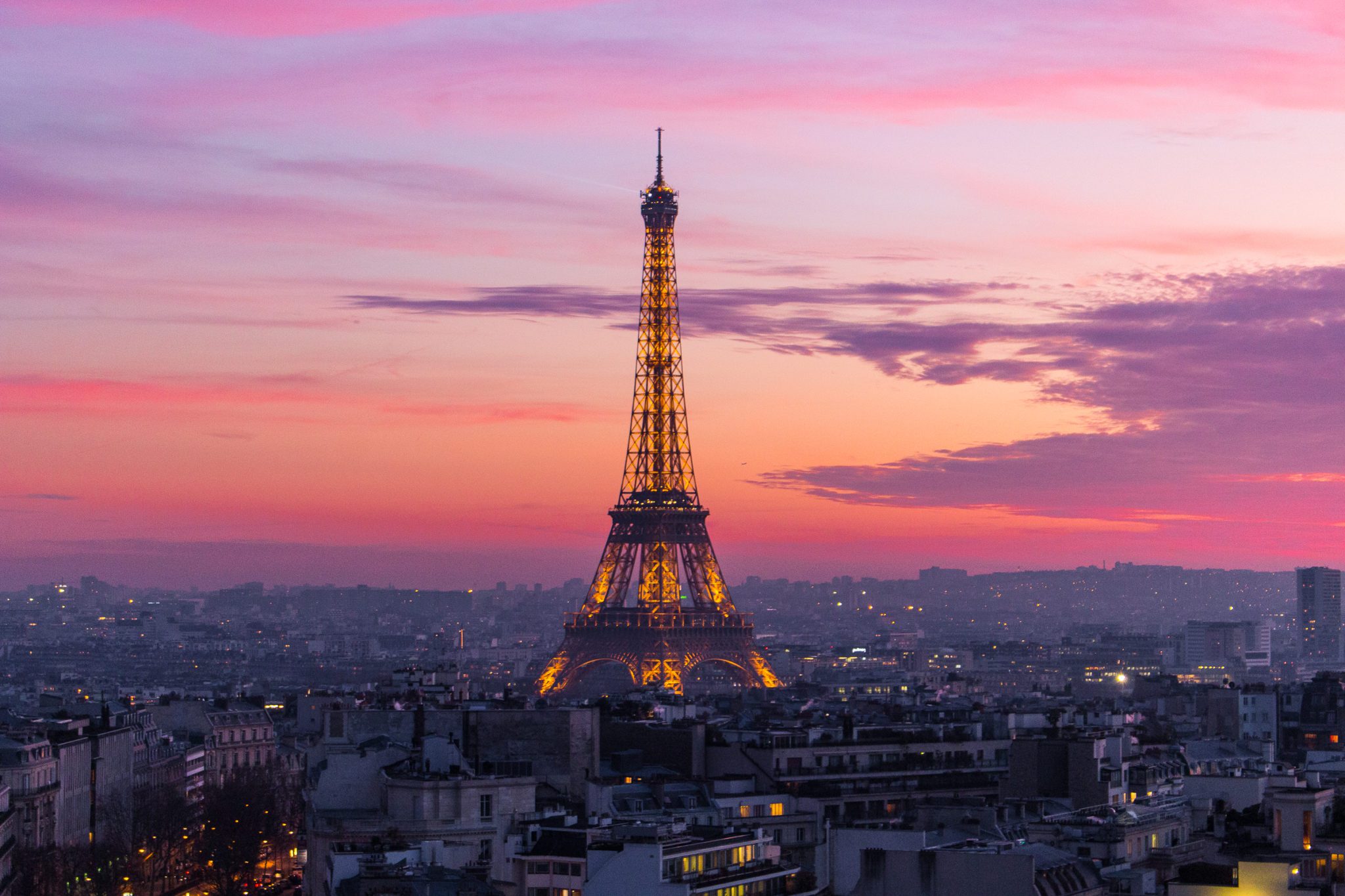 Paris sunset photo