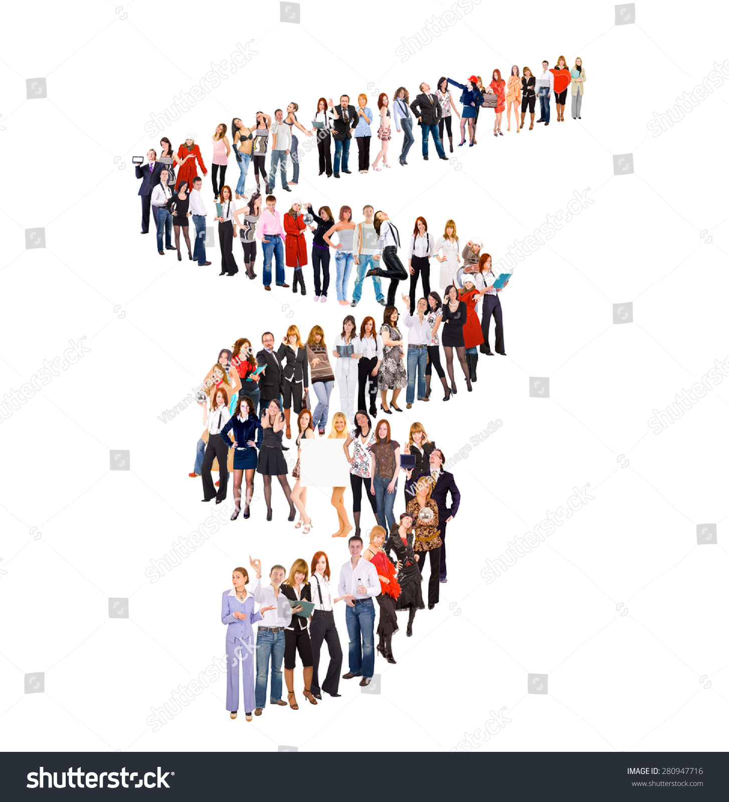People Queue Very Long Line Stock Photo (Download Now) 280947716 ...