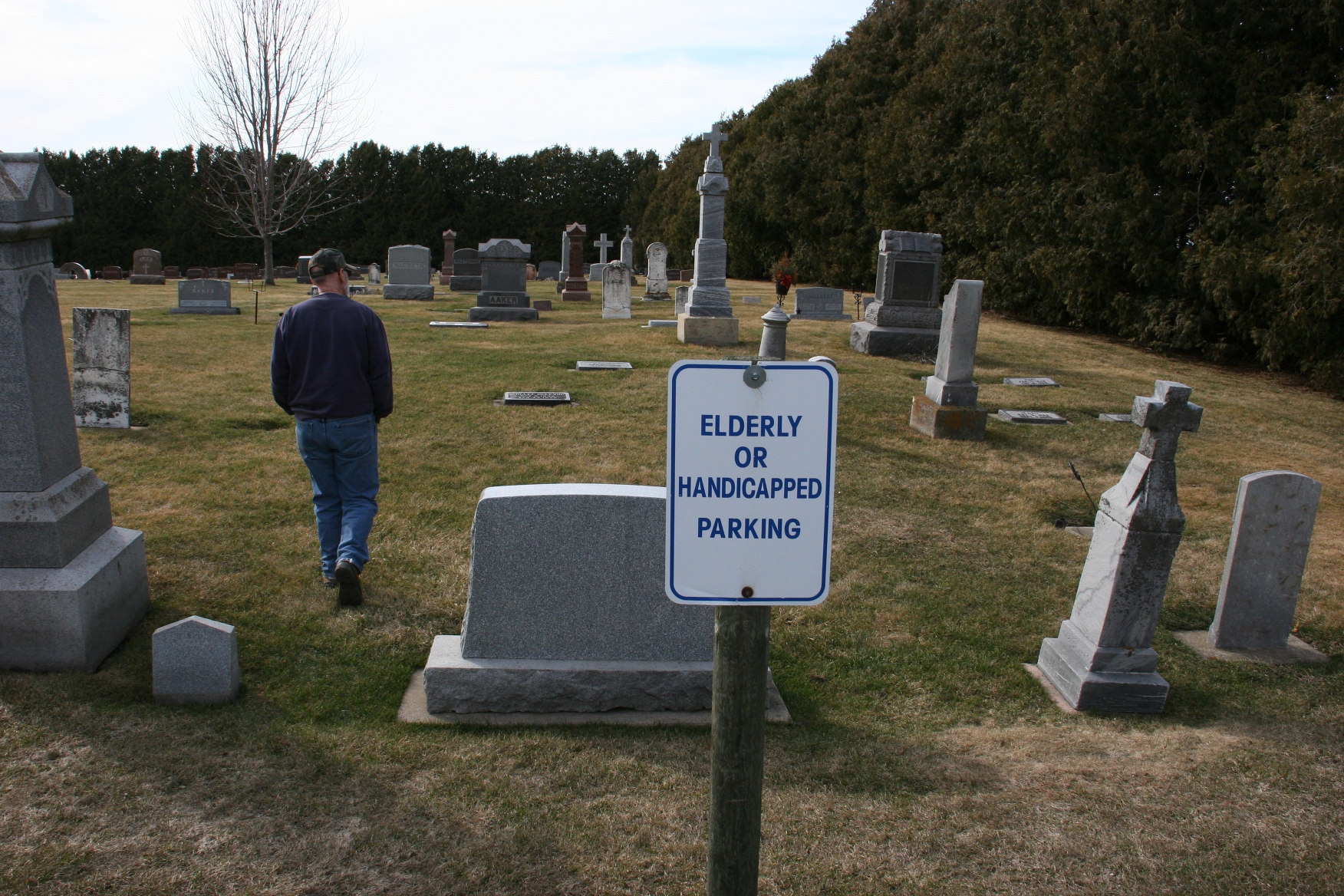 Holden Lutheran, 161 Randy walking in cemetery | Minnesota Prairie Roots
