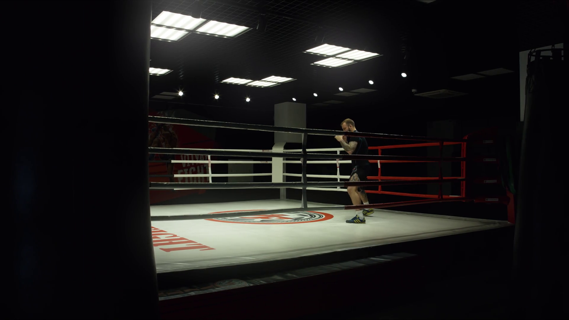 Shadow Boxing in the ring. The General plan Stock Video Footage ...