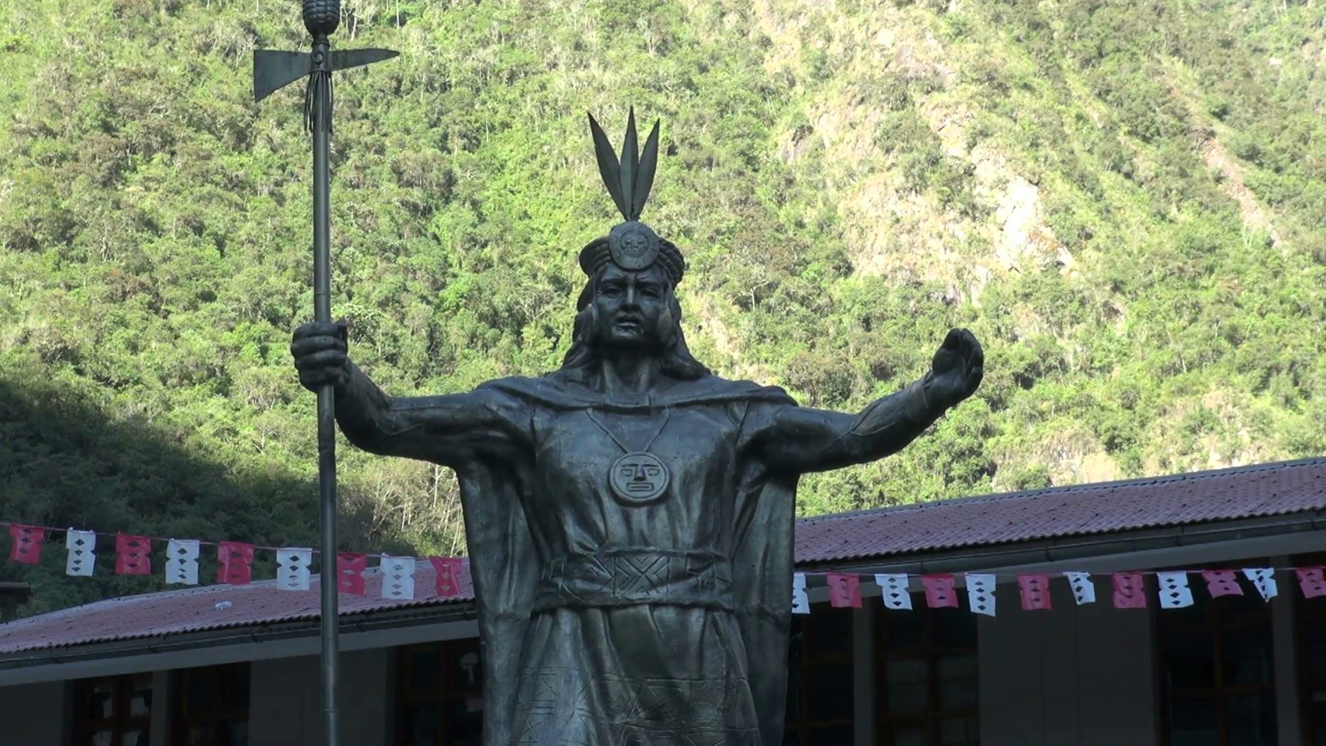 Inca Statue in Aguas Calientes Peru Stock Video Footage - Videoblocks