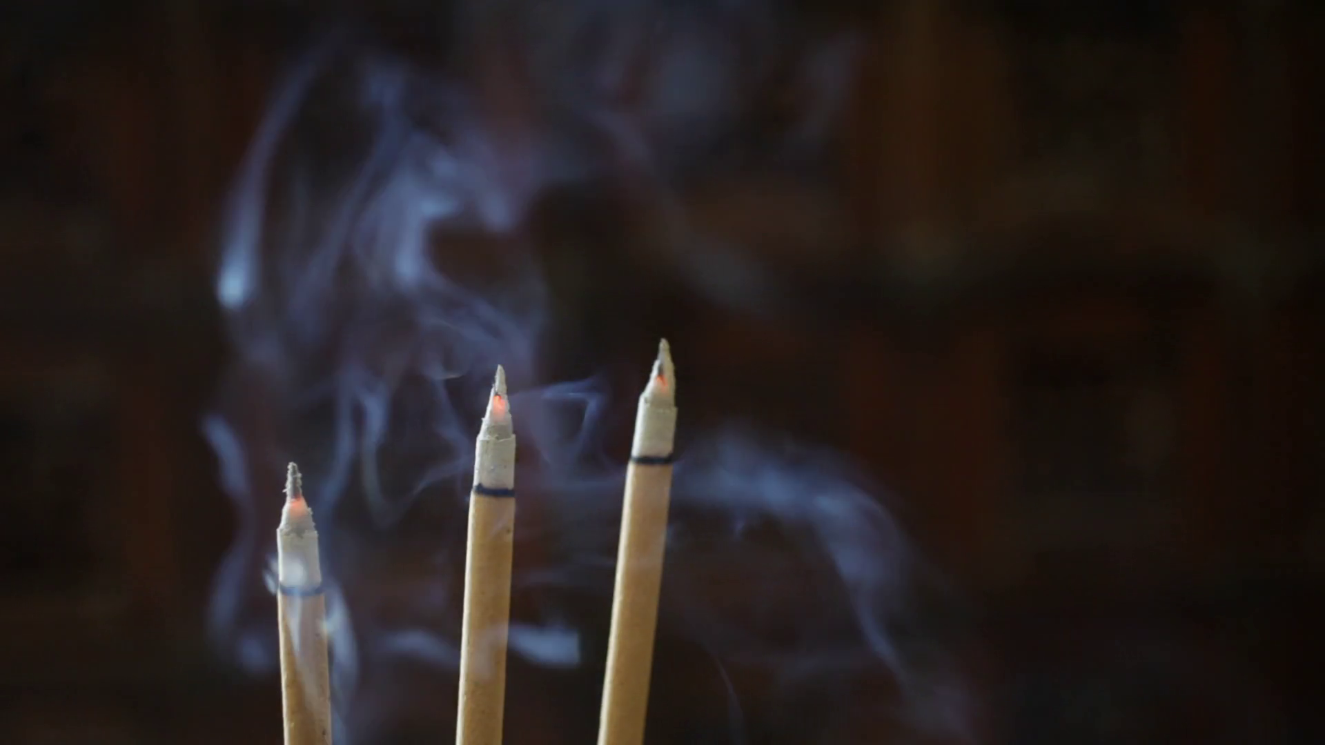CU Burning incense sticks / Singapore Stock Video Footage - VideoBlocks