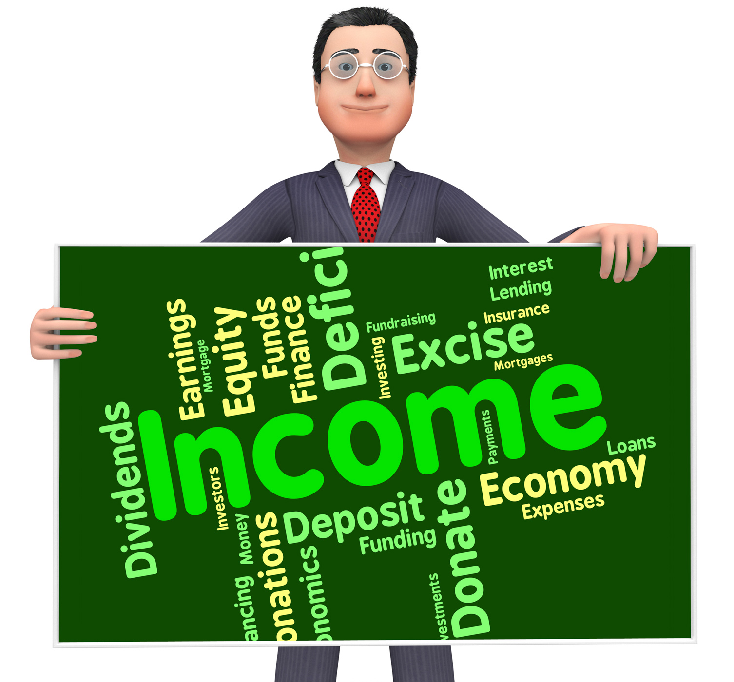 Income word means text salary and revenues photo