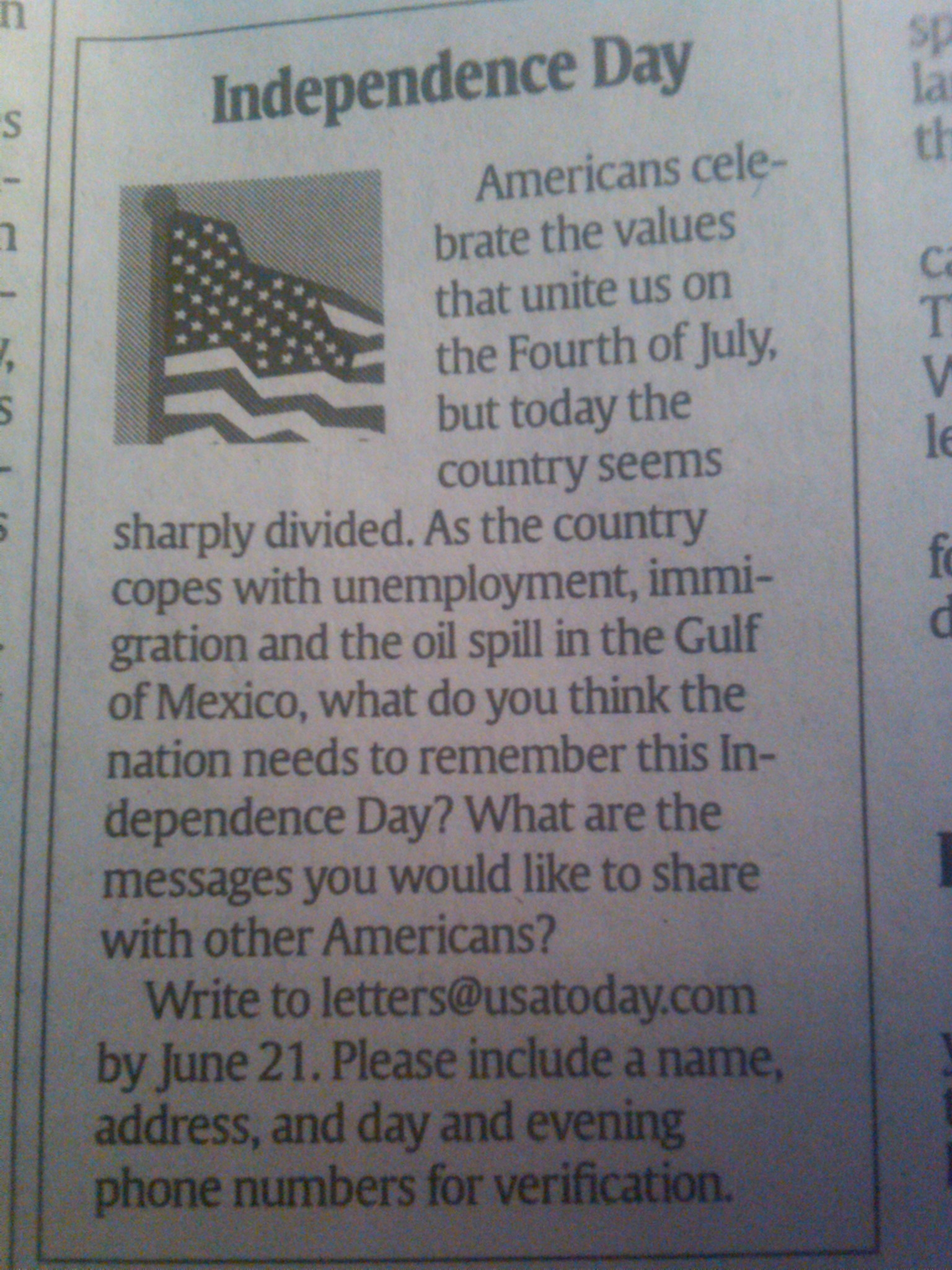 What Is The Meaning of Independence Day? Tell USA Today Your Thoughts