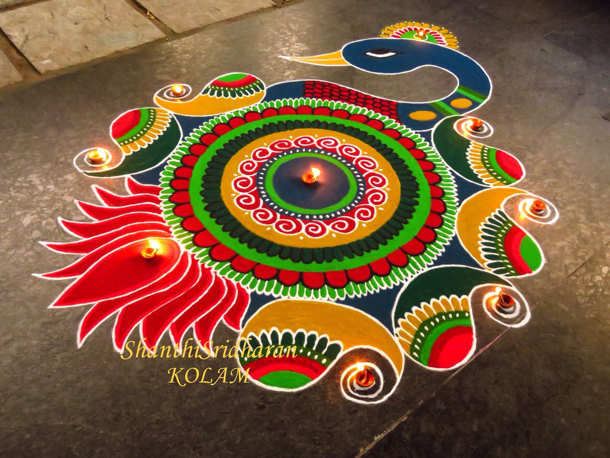Free photo Indian rangoli  diwali Art Artwork Blue 