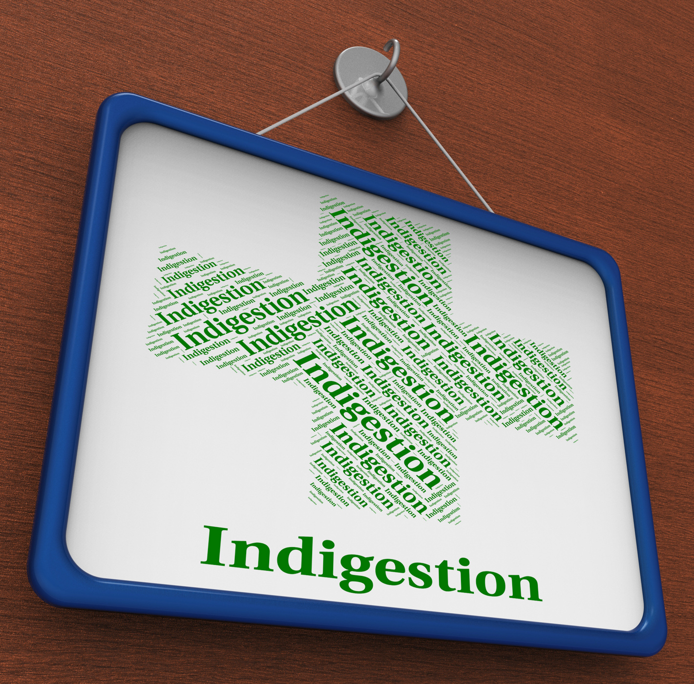 Indigestion word indicates poor health and affliction photo