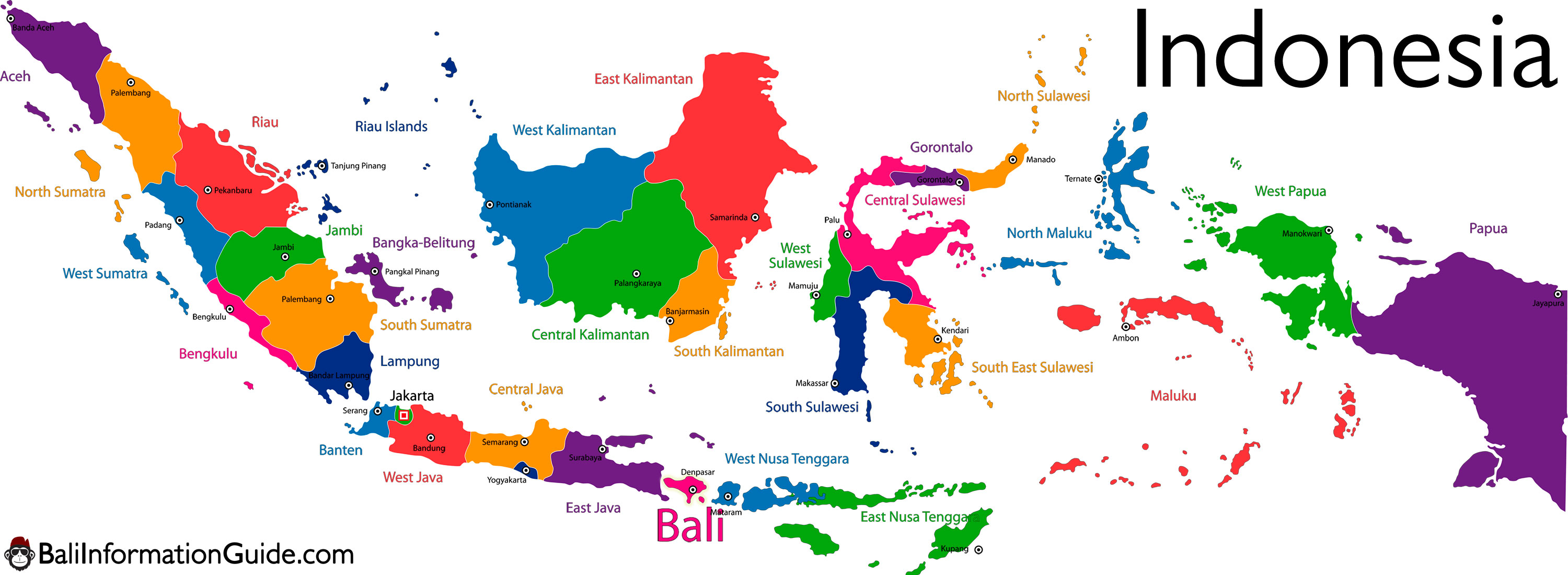 Where is Bali Indonesia? Detailed Maps of the island of region