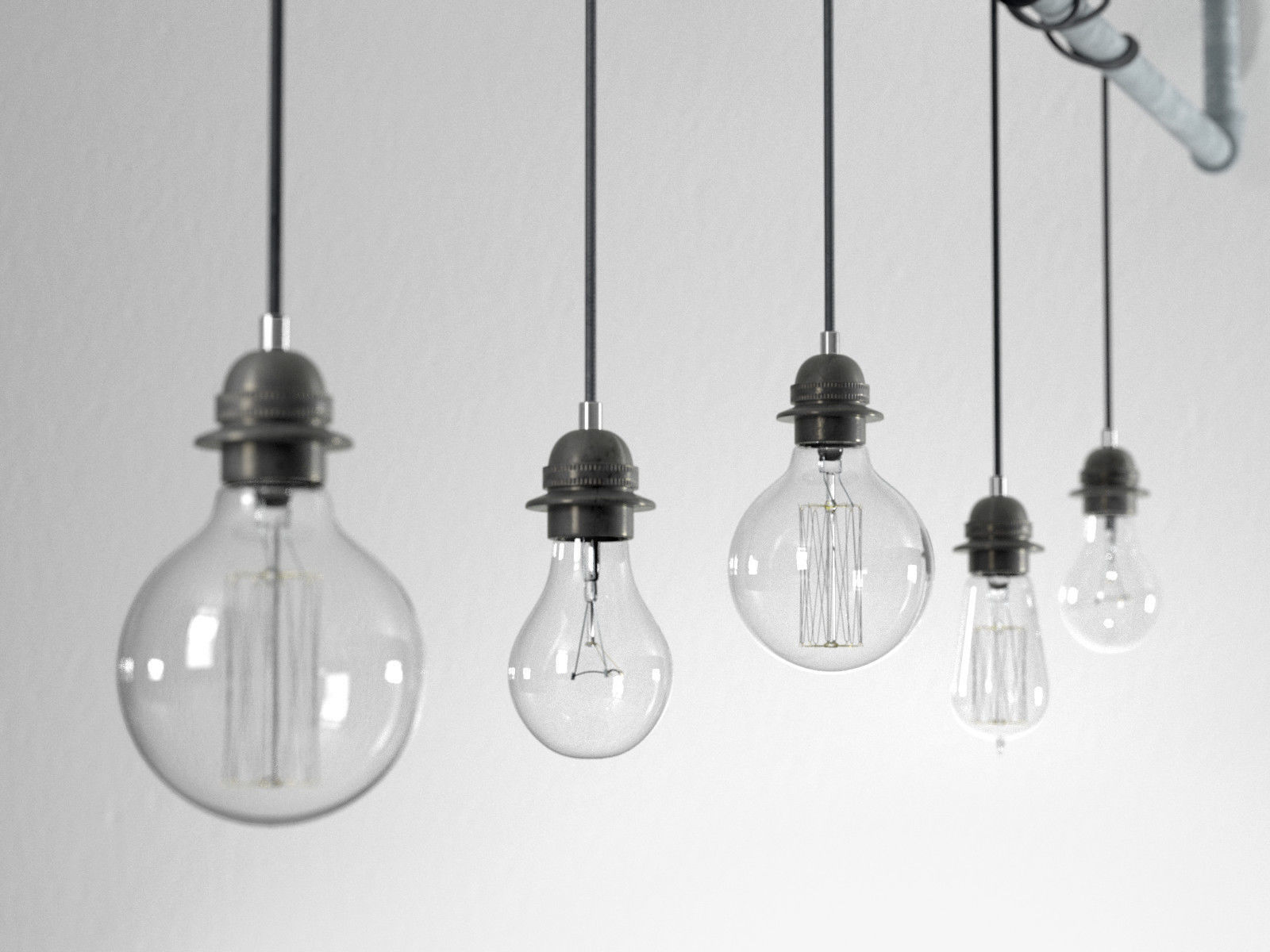 3D model Industrial Hanging Light Bulbs | CGTrader