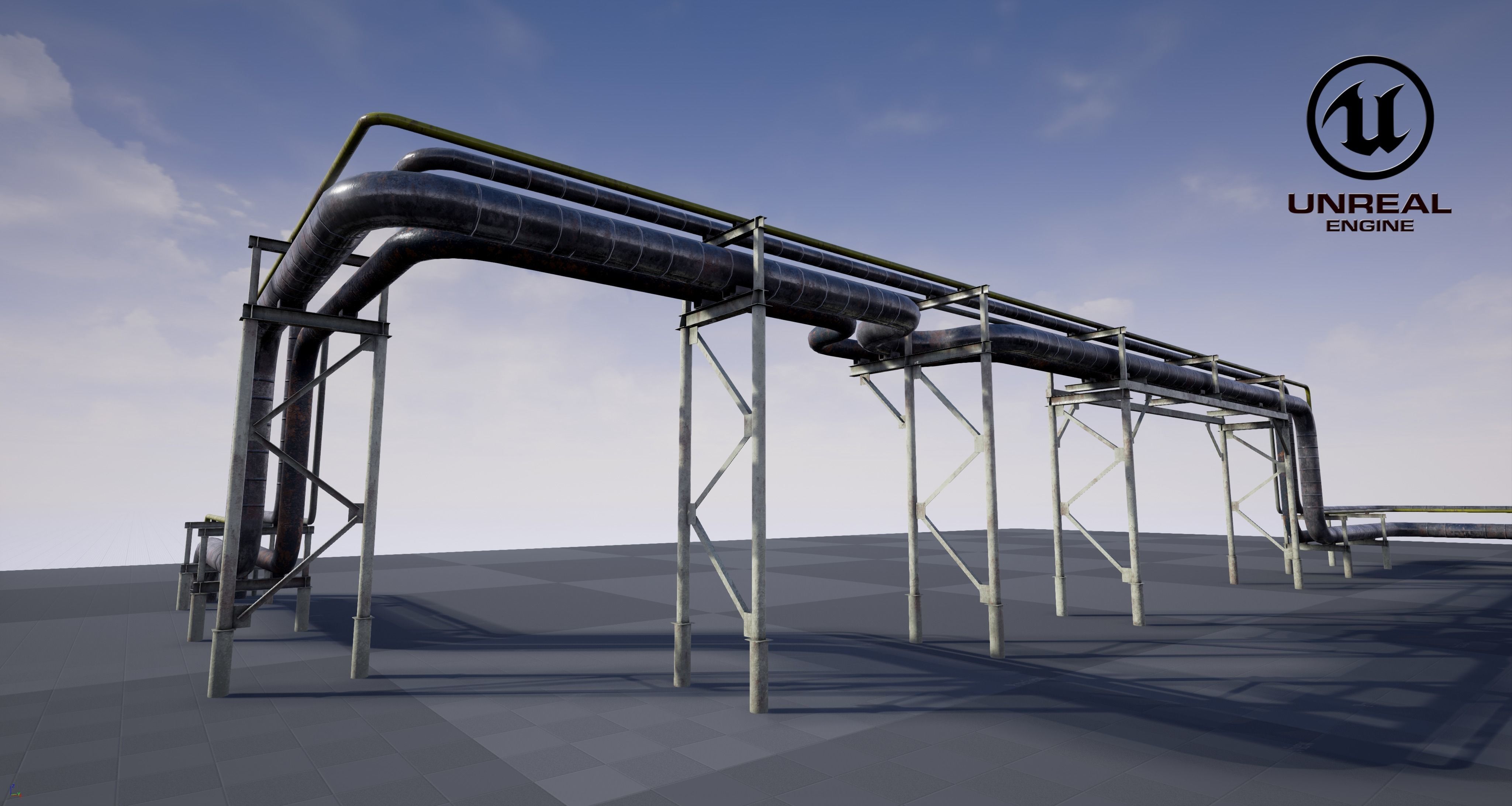 3D model Modular industrial pipeline PBR | CGTrader
