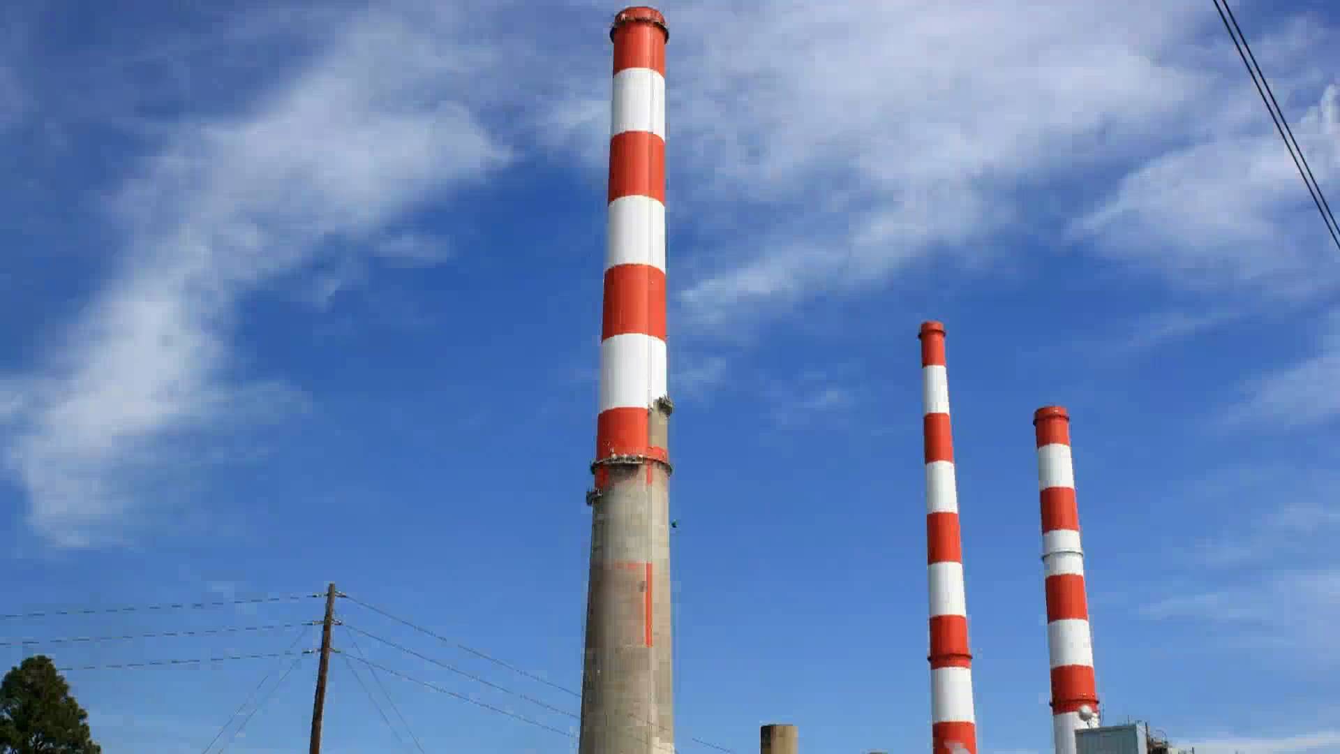 Industrial chimney smoke stack painting - YouTube