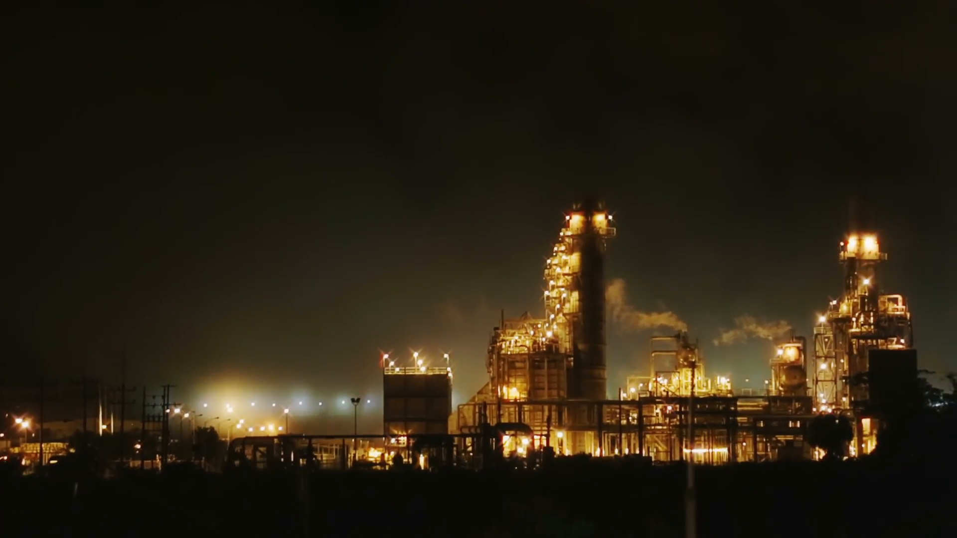 Petrochemical refinery industry at night Stock Video Footage ...